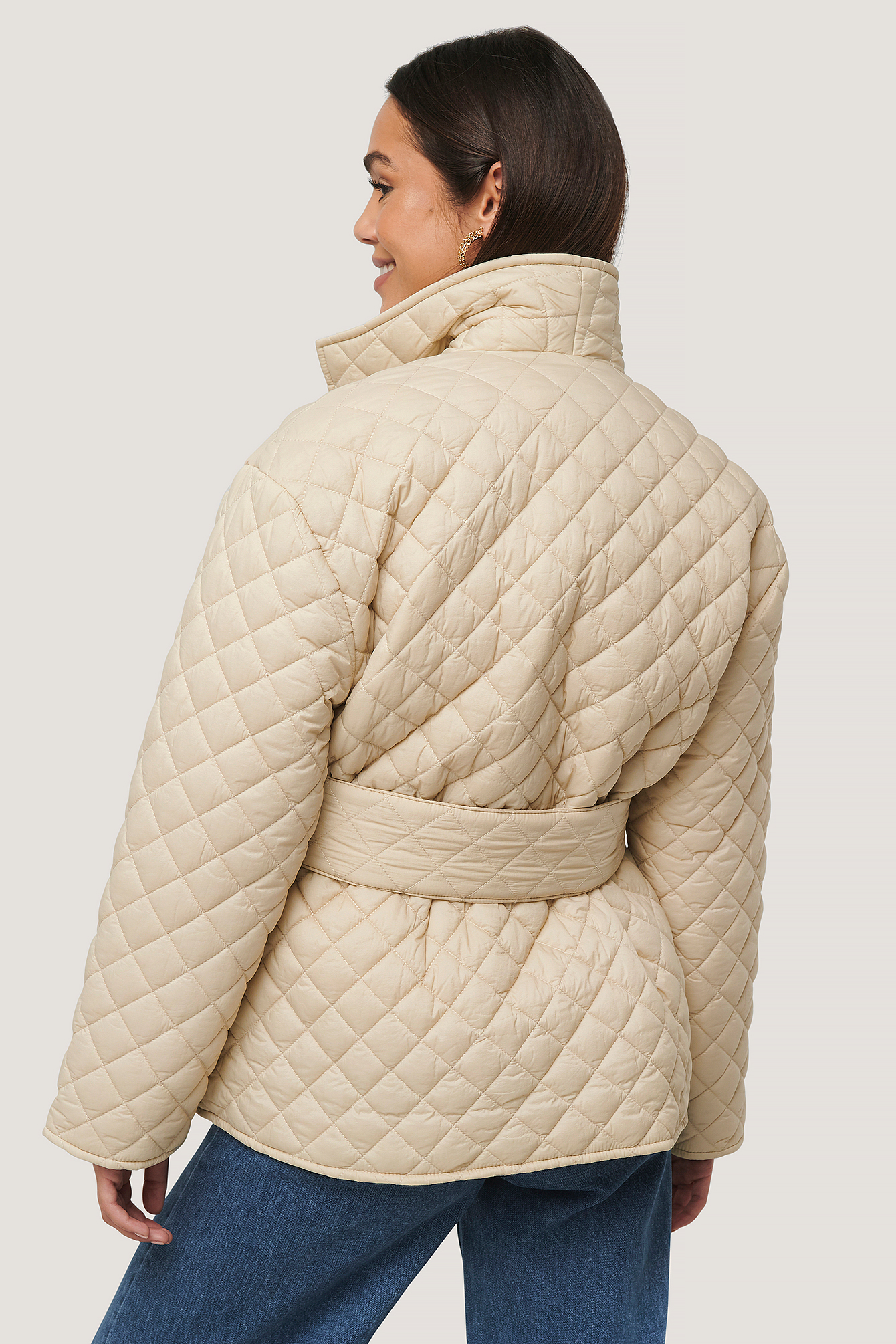 tan quilted jacket