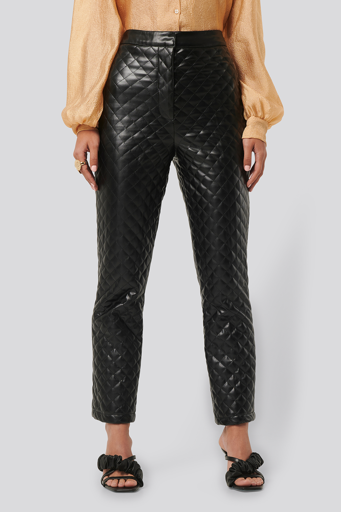 pu trousers high waisted