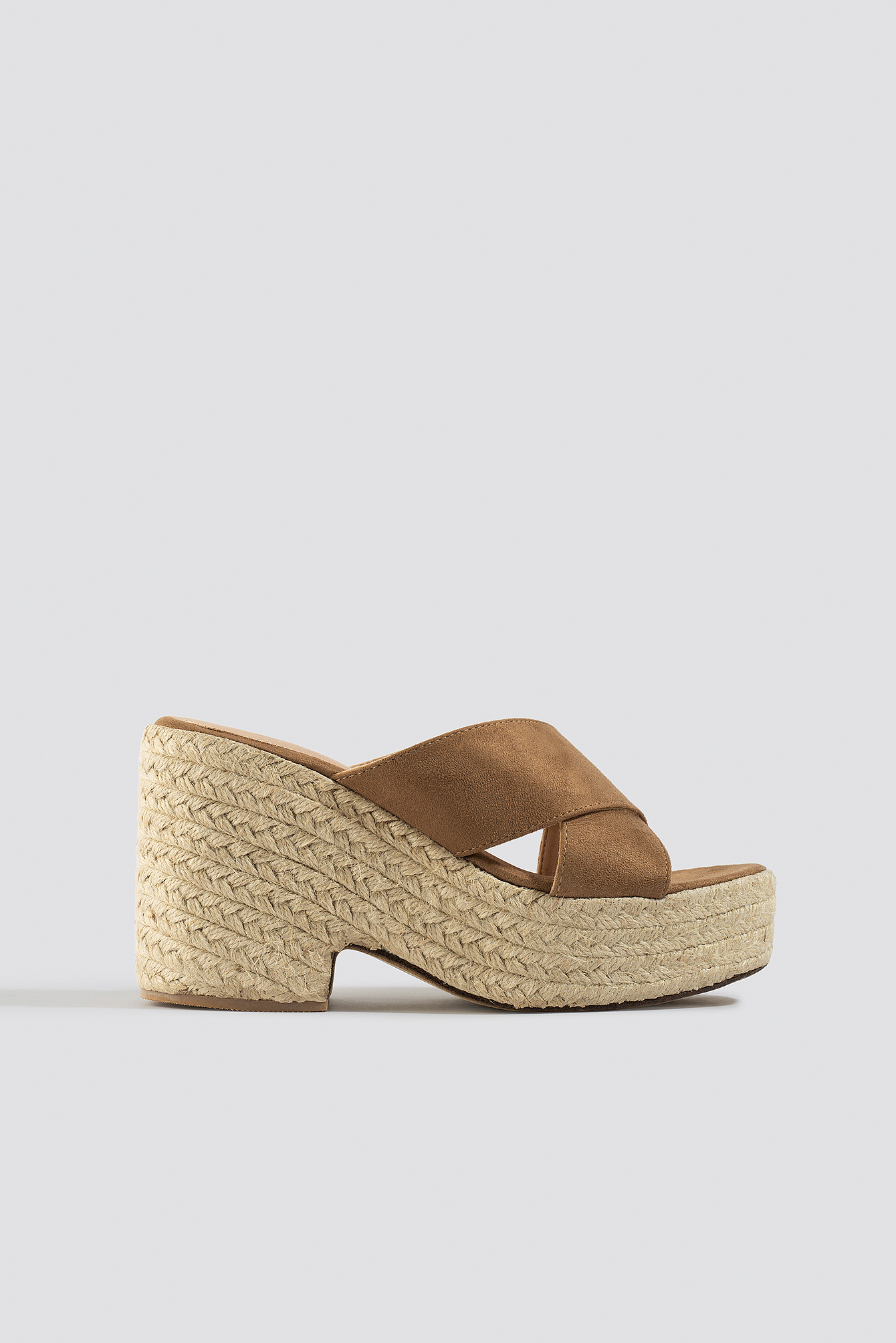 Raffia Block Heel Sandals Brown | na-kdlounge.com