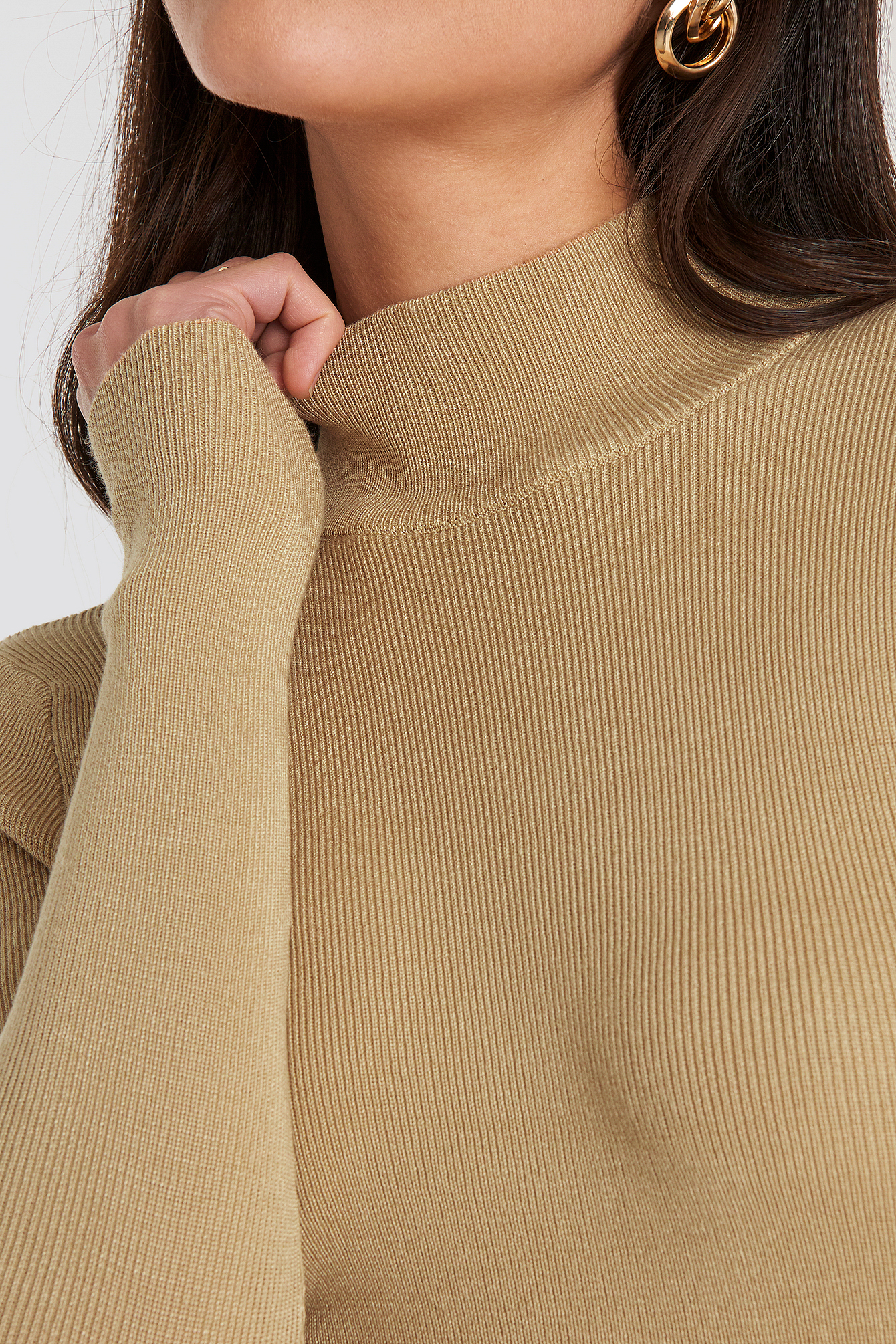beige polo sweater