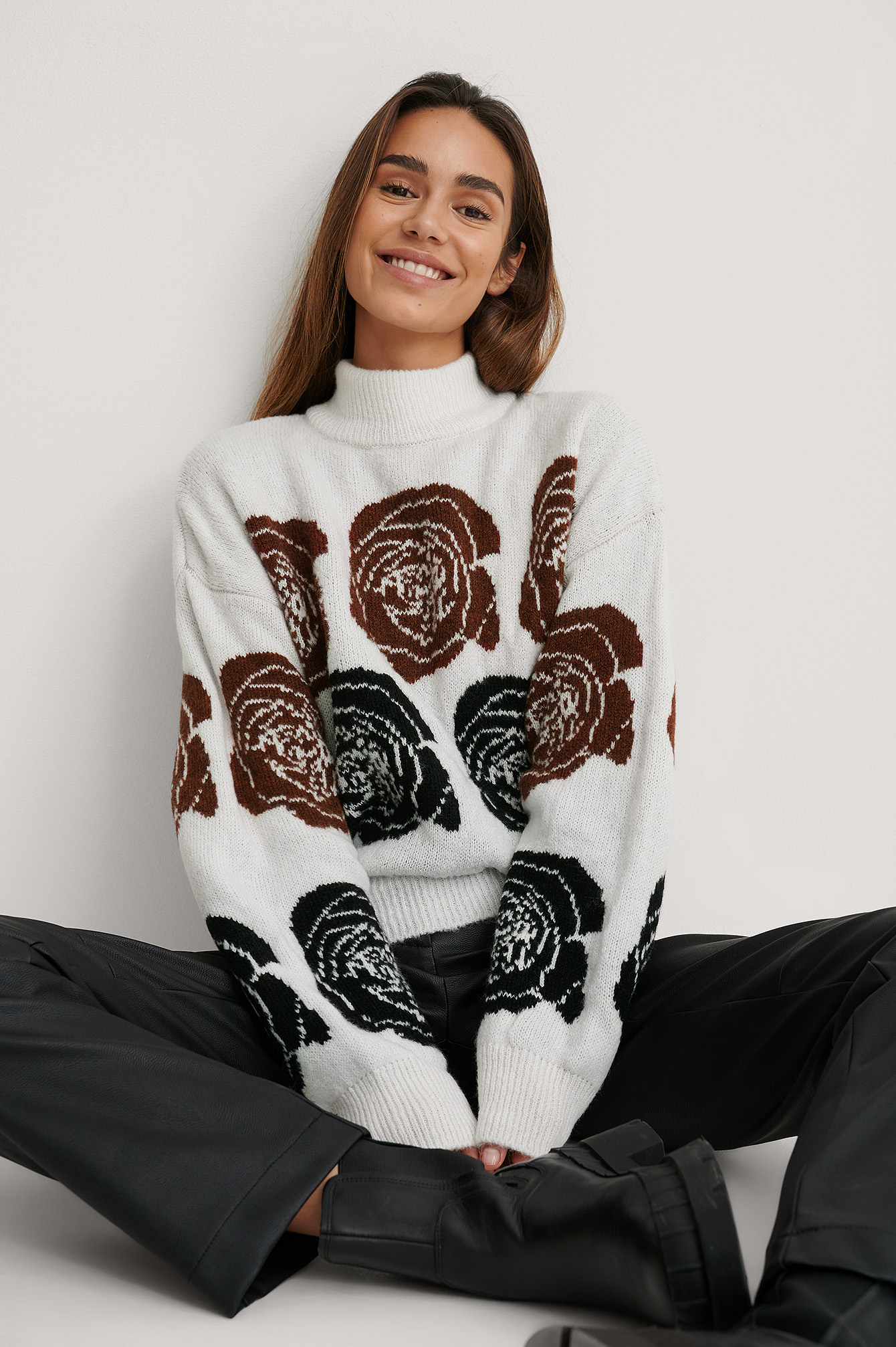 off white rose sweater