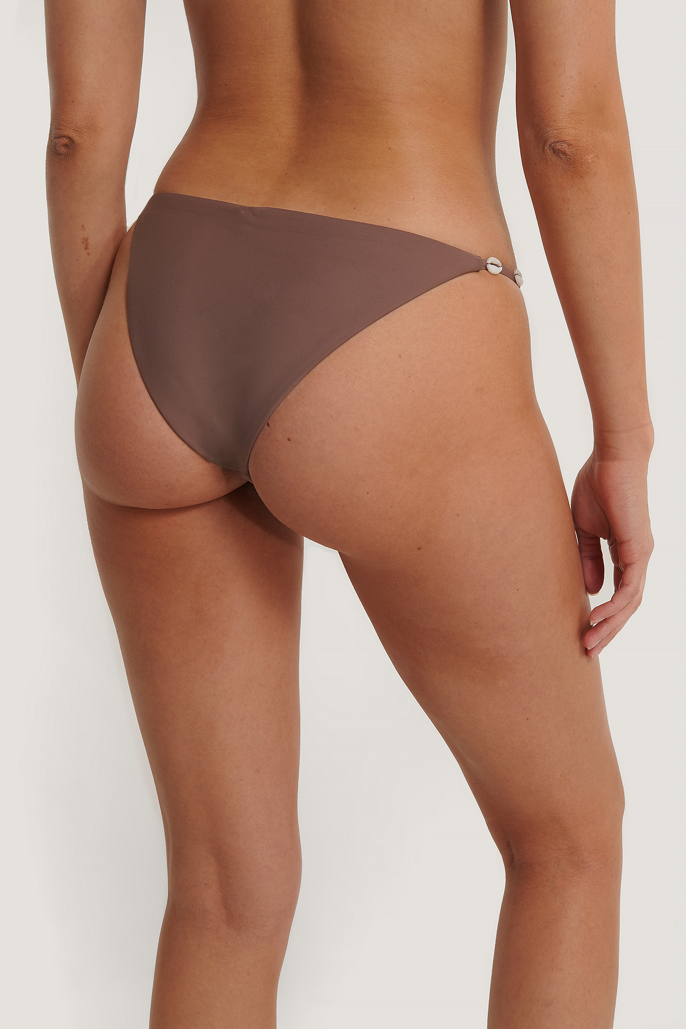 Rose Taupe Sea Shell Detail Thin Strap Bikini Panty