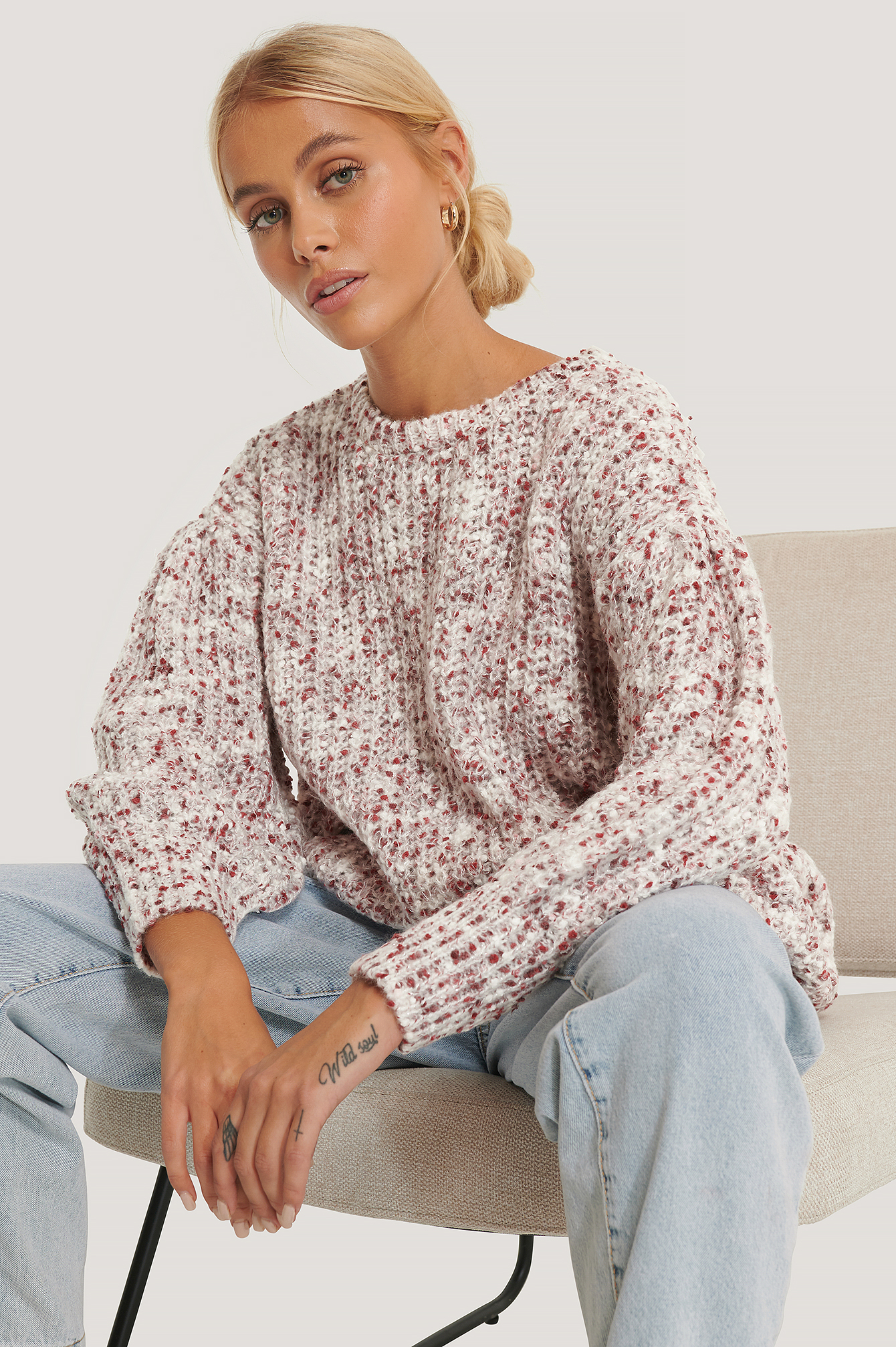 short puff sleeve sweater