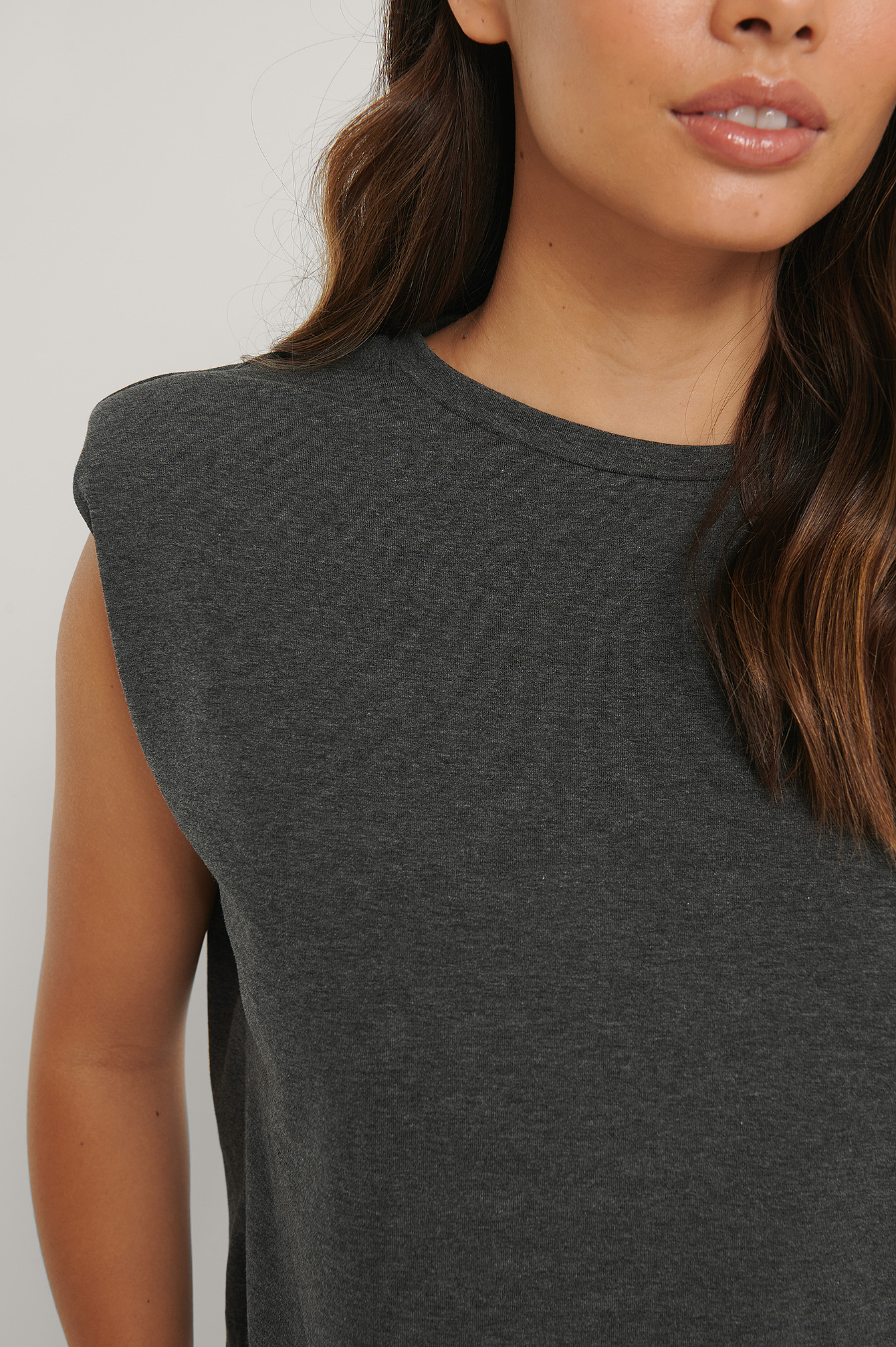 knit shoulder pad top