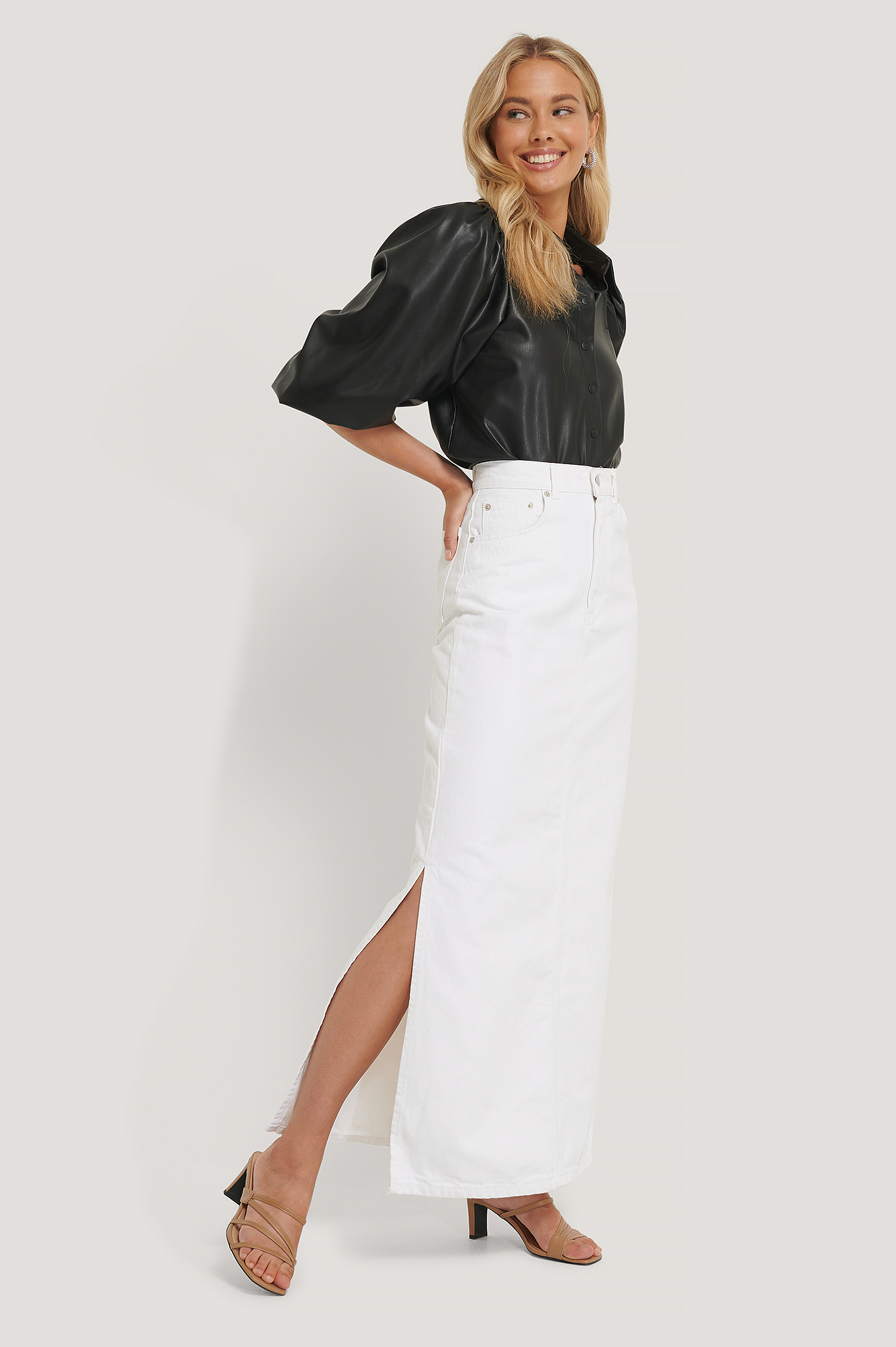 side split long skirt