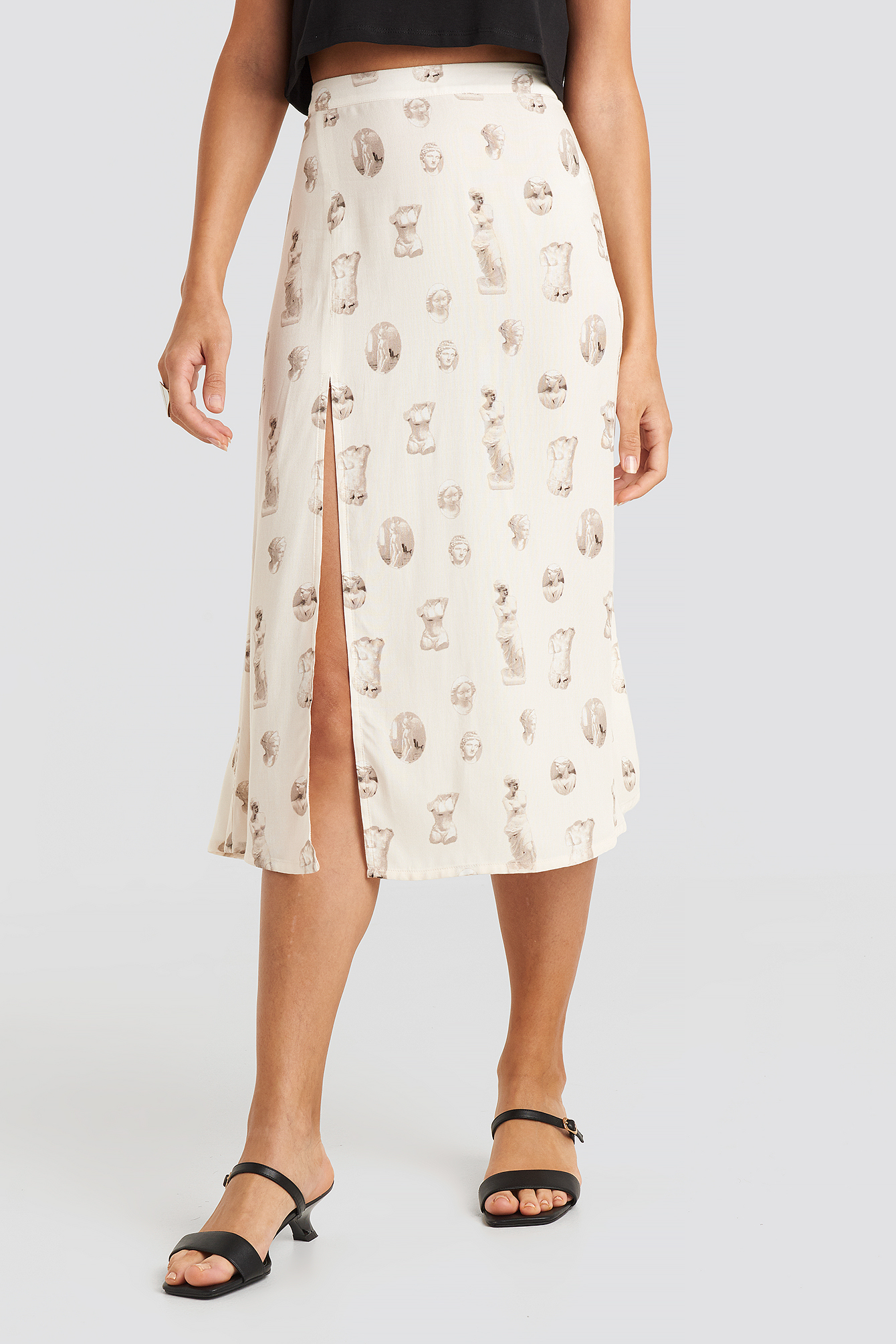 midi skirt with side split
