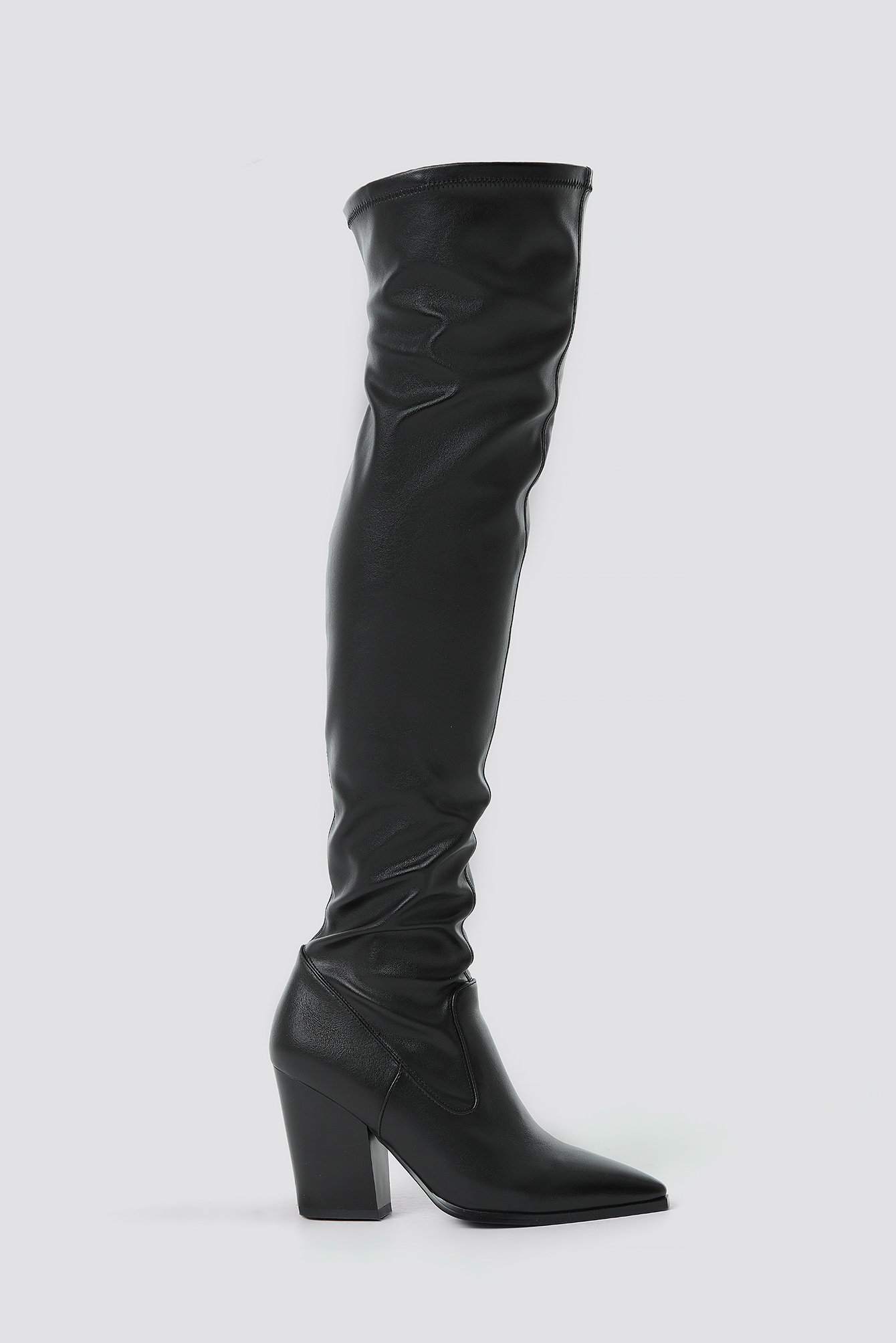 Slim Western Overknee Boots Black | na-kdlounge.com