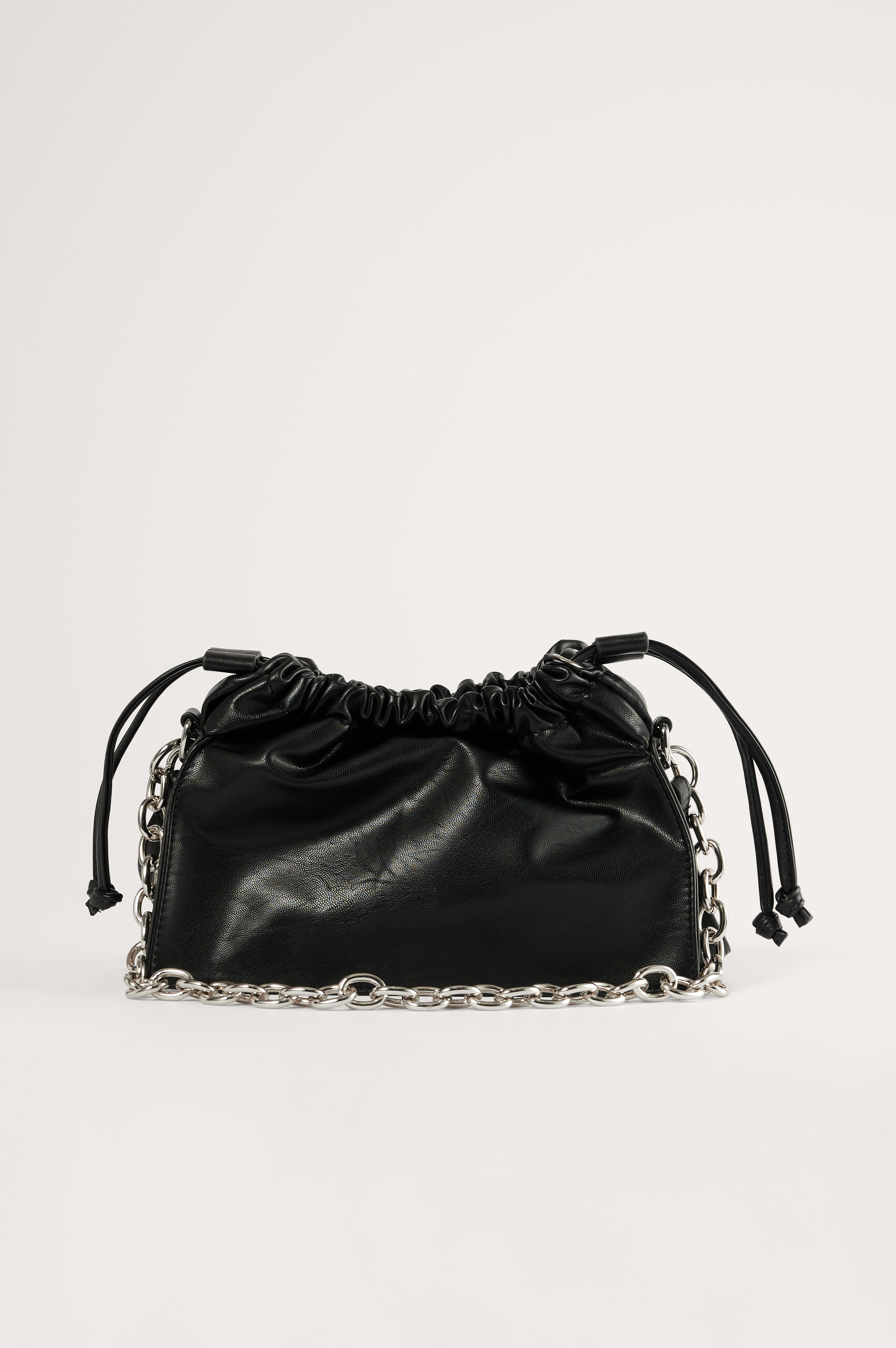 Black Small Gathered Chain Bag