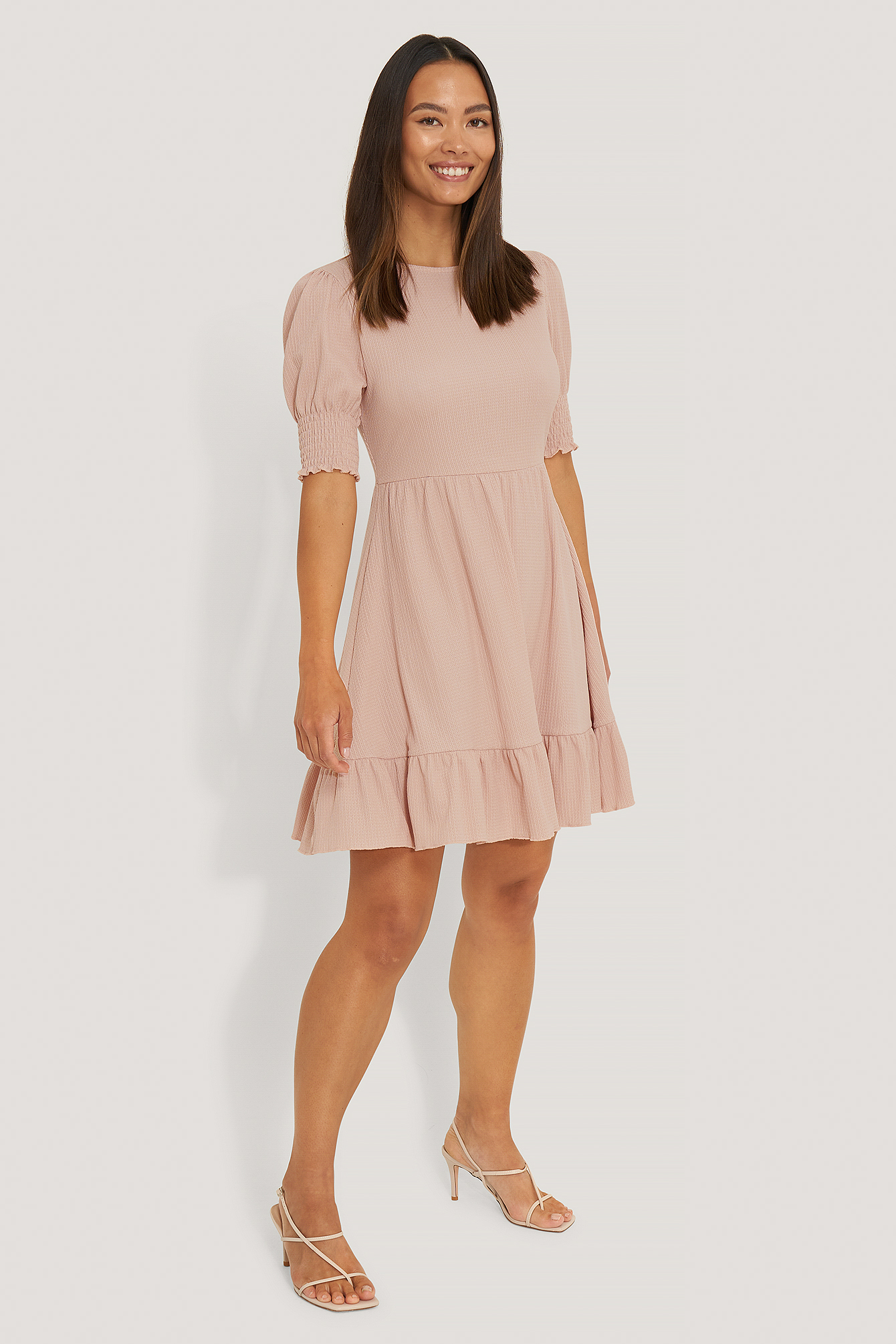 dusty pink smock dress