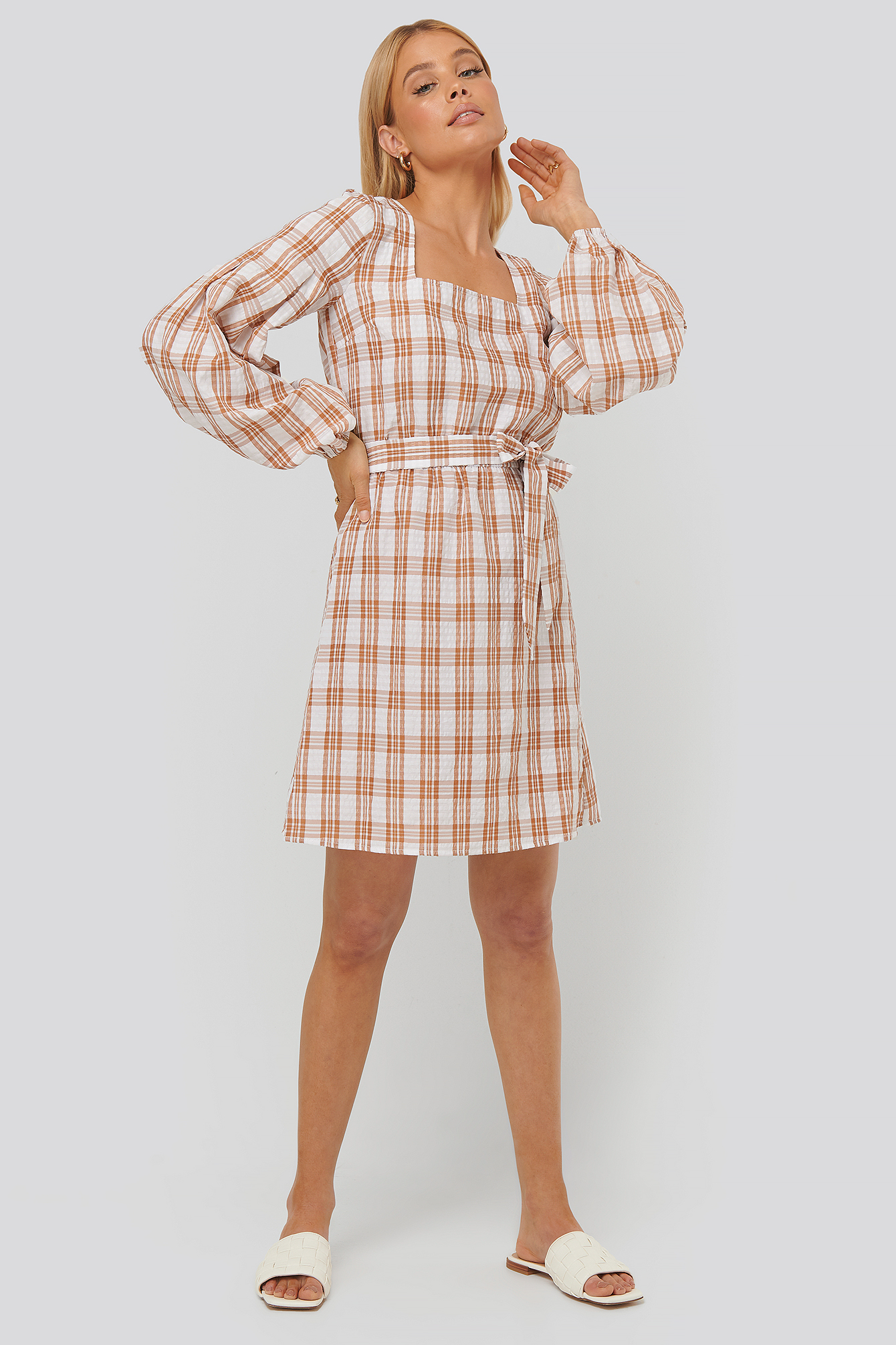 Structured Check Dress Multicolor