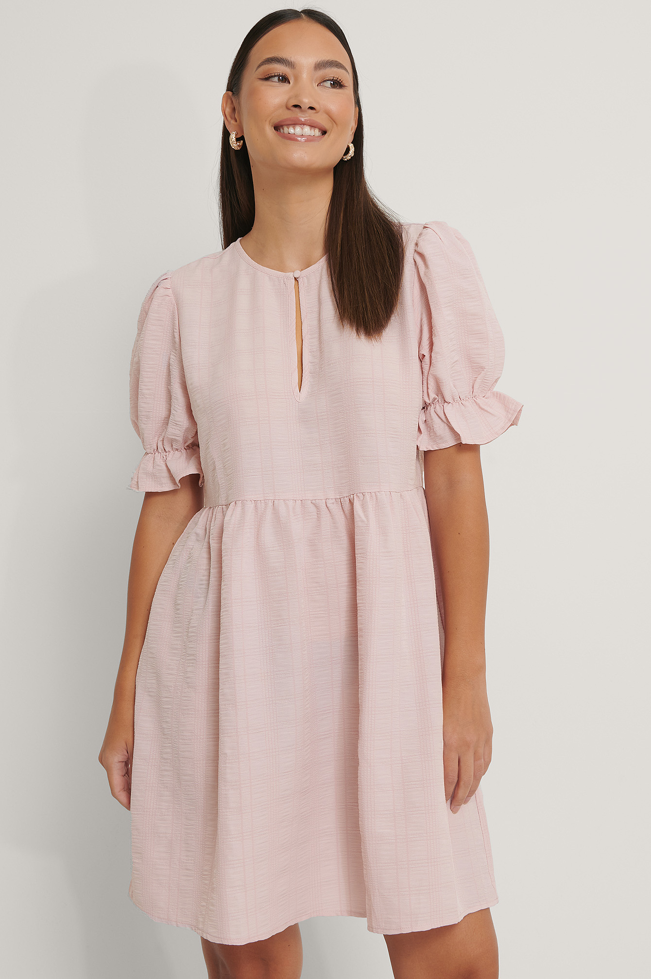 pink structured dress