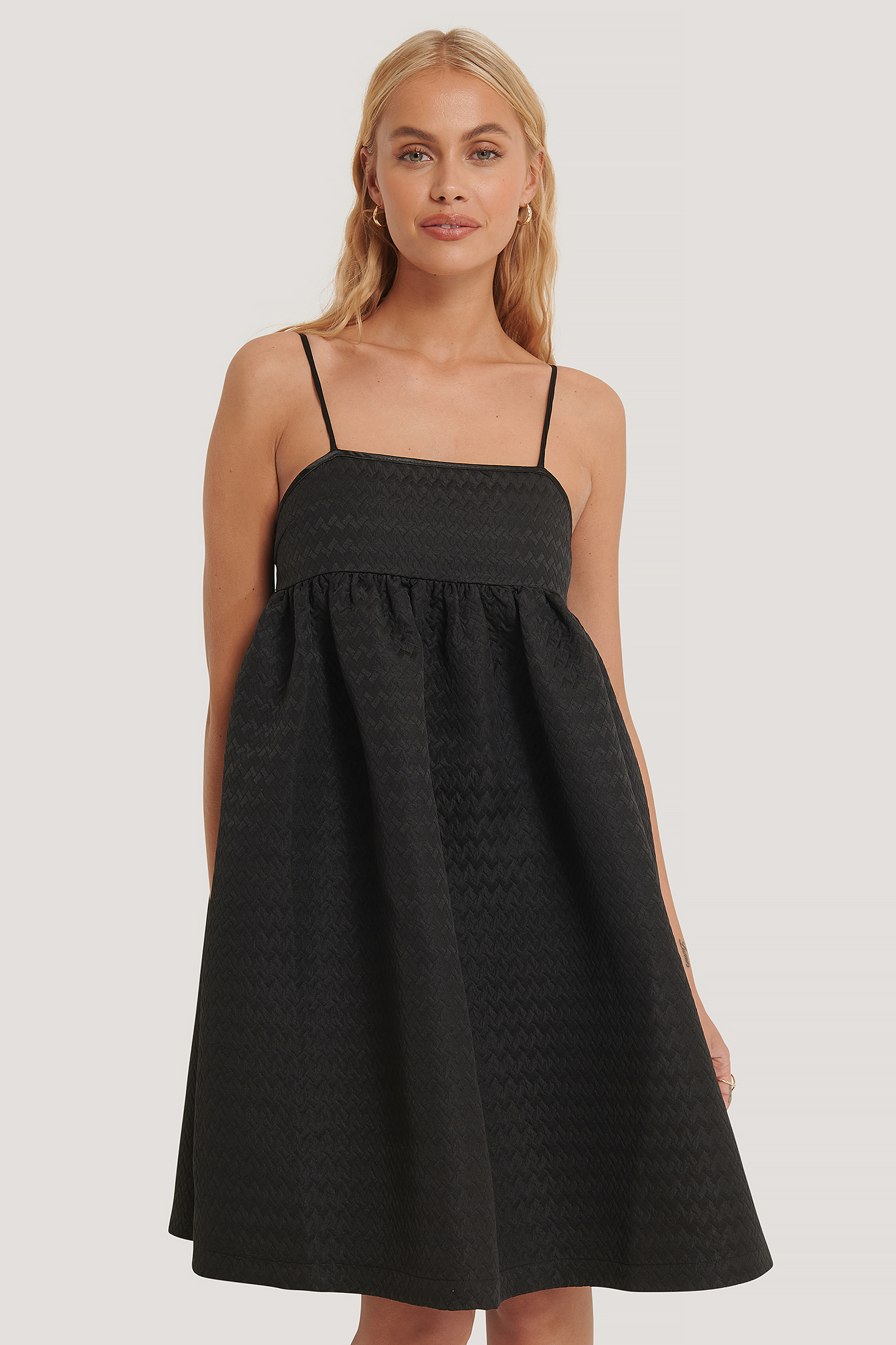 Structured Strap Dress Black
