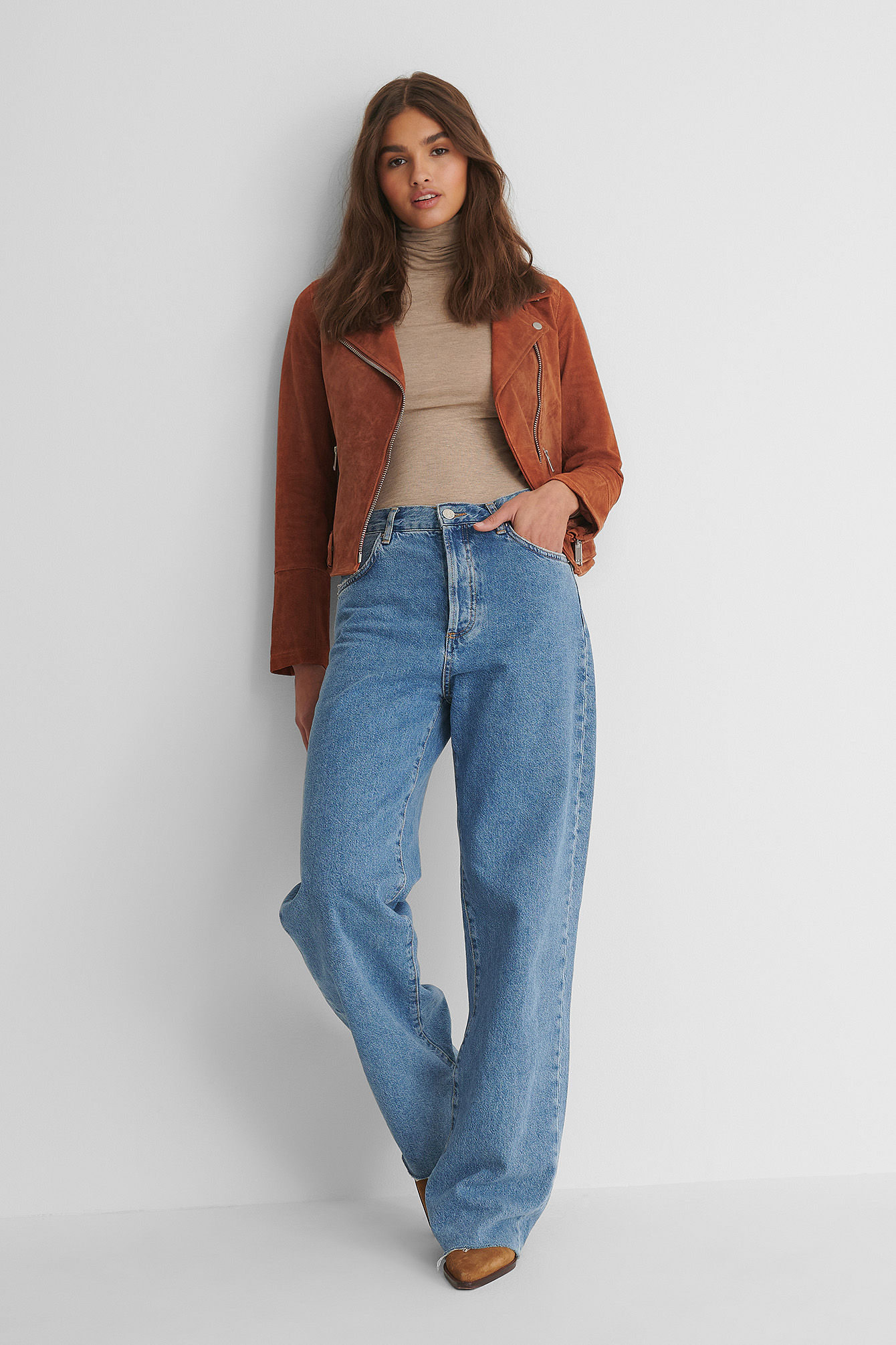 burnt orange biker jacket