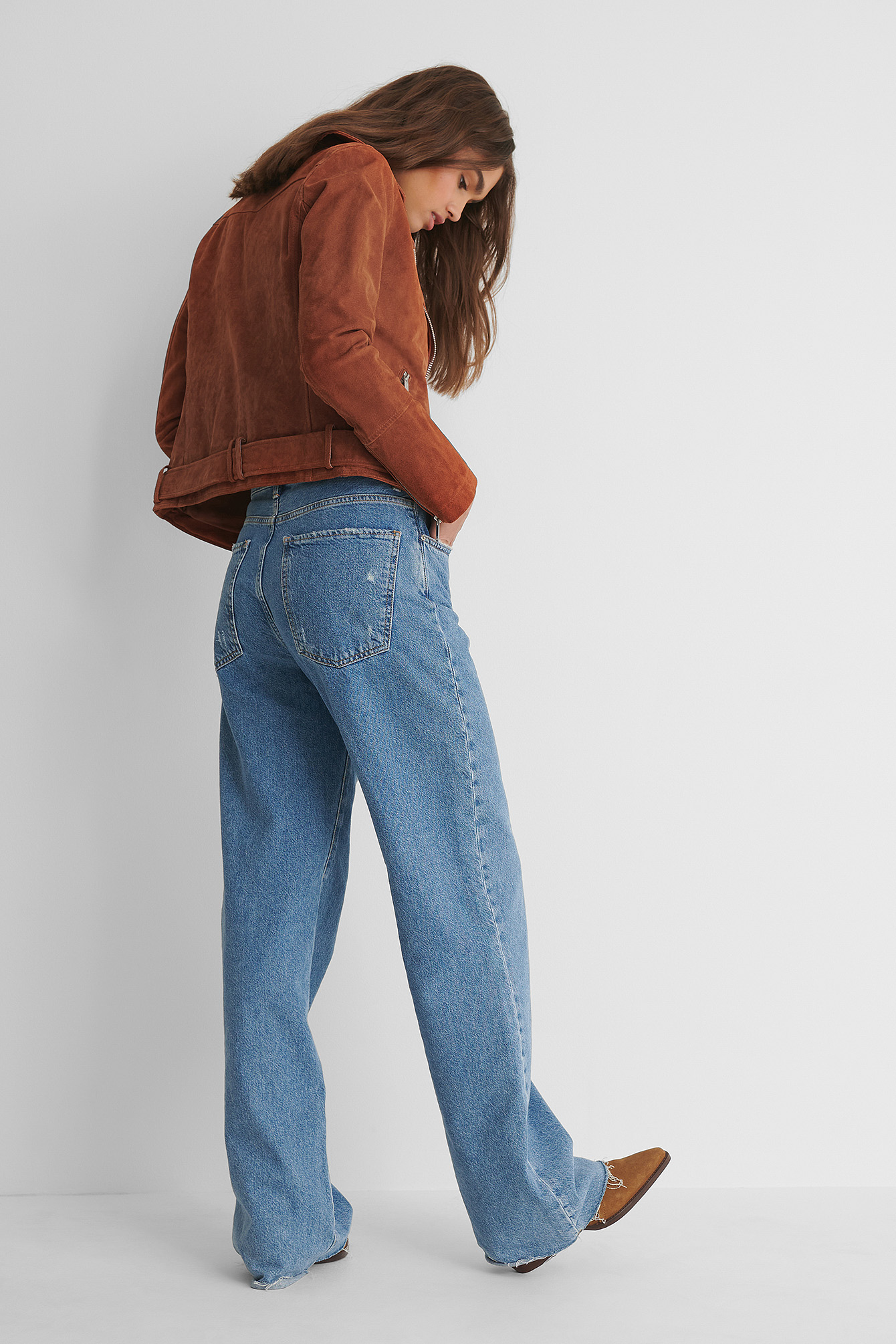 teal suede biker jacket