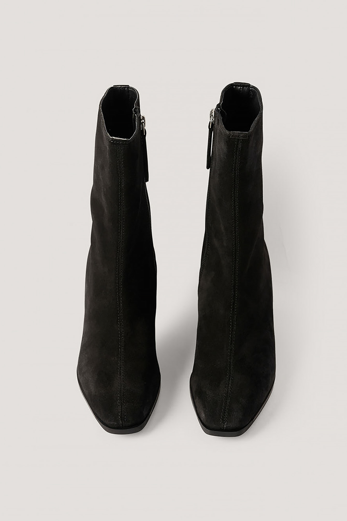 Black Suede Block Heel Boots