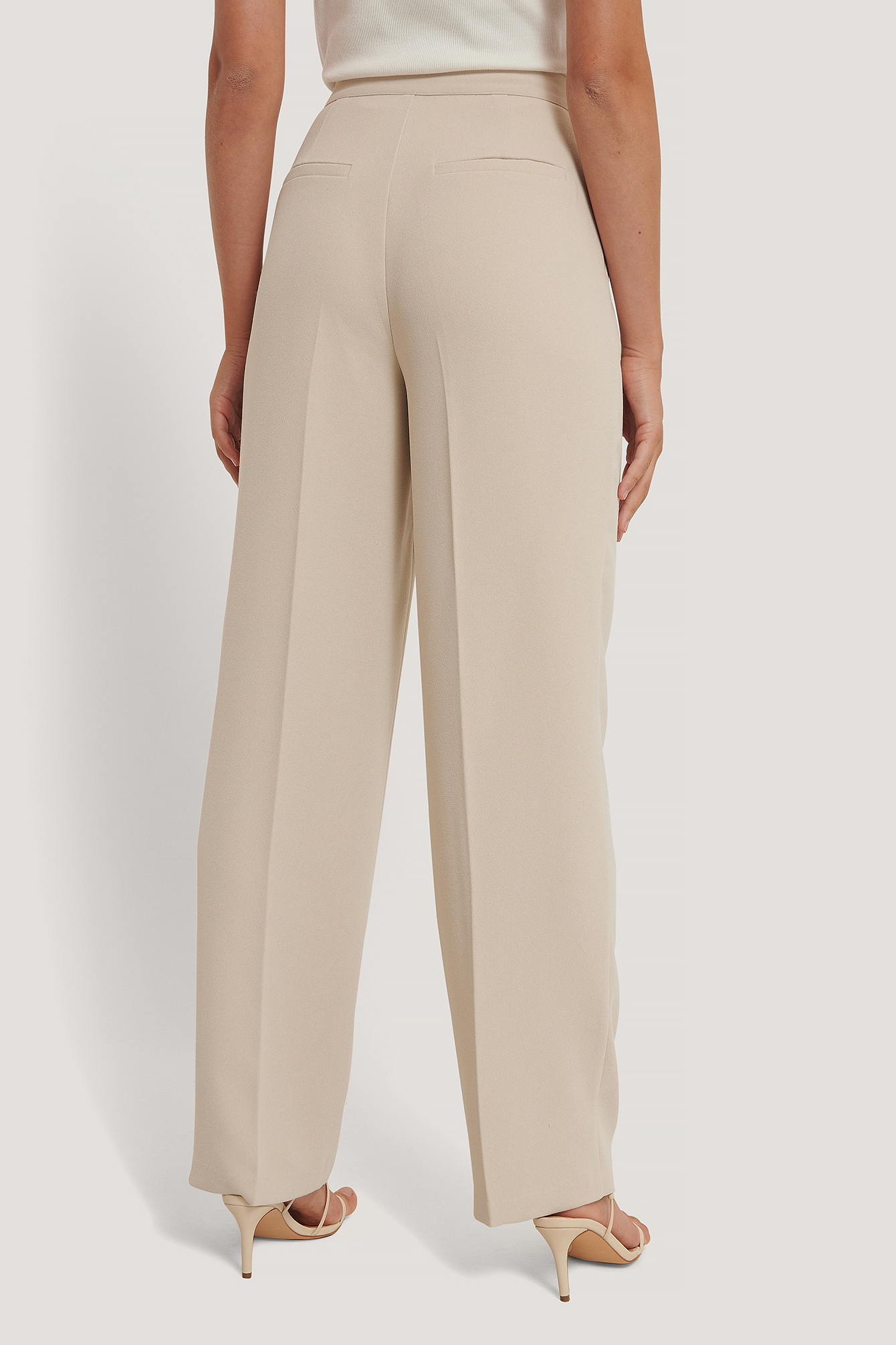 elastic wide leg trousers