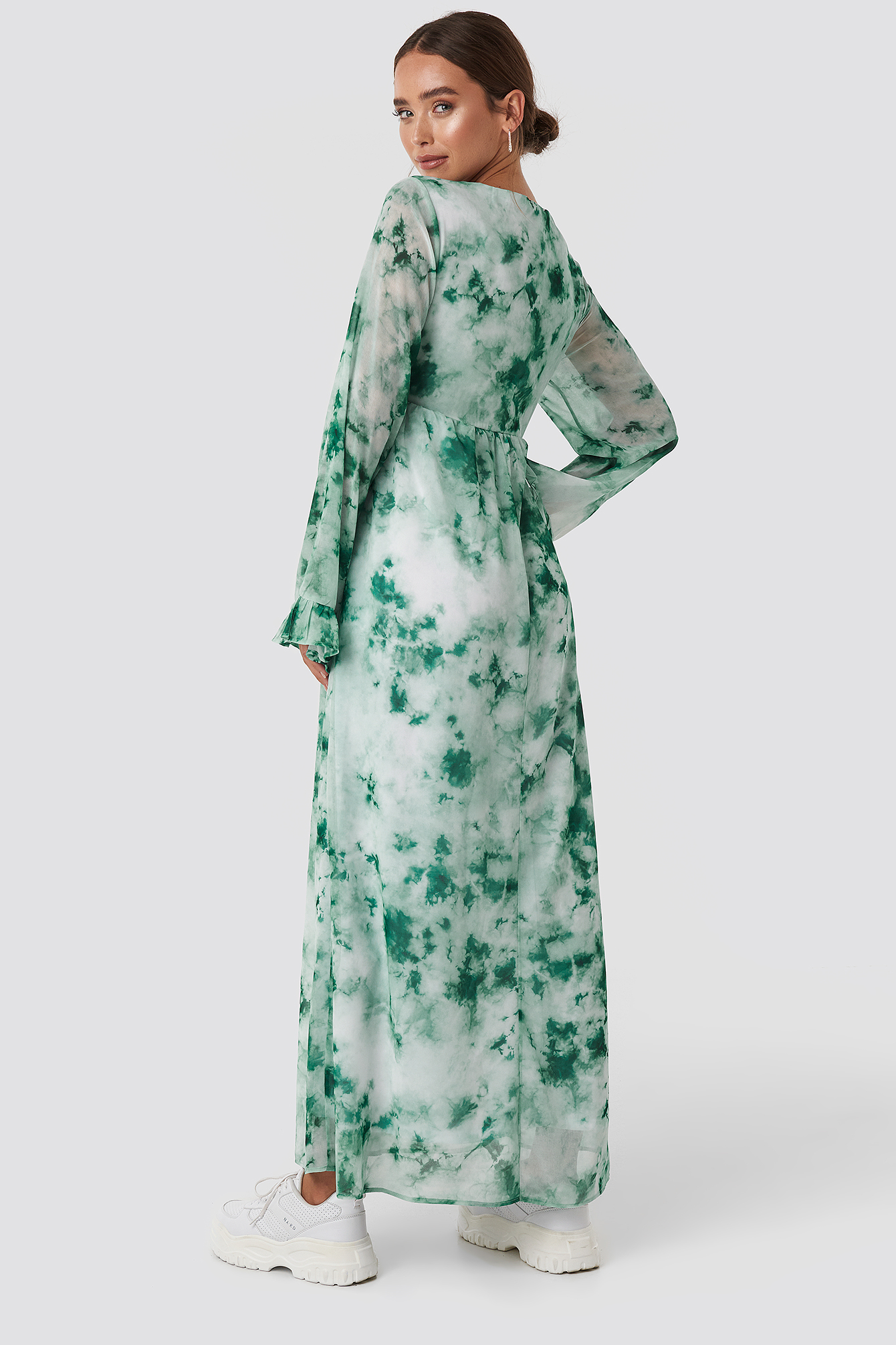 green tie dye maxi dress