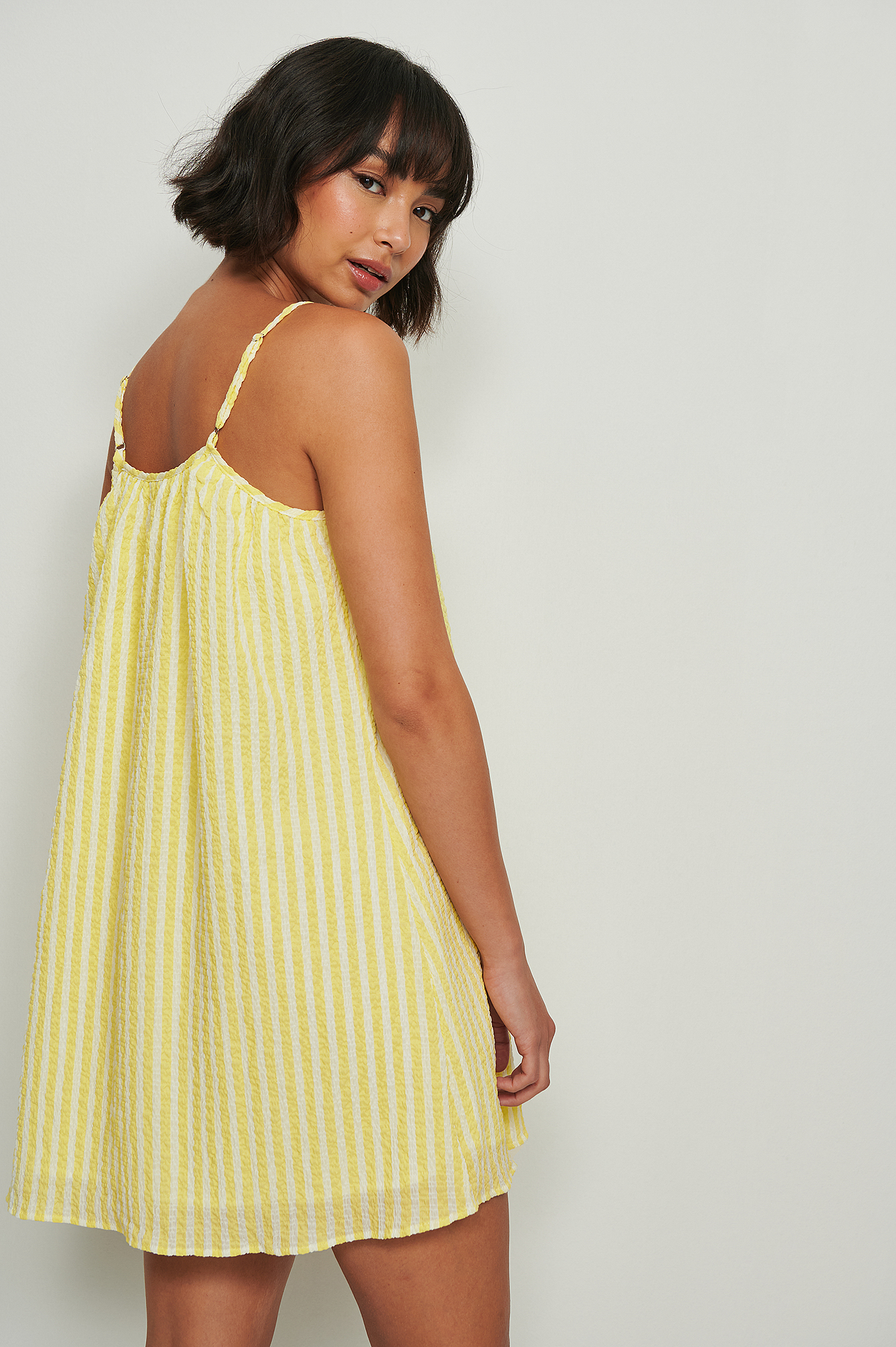 tie front yellow dress