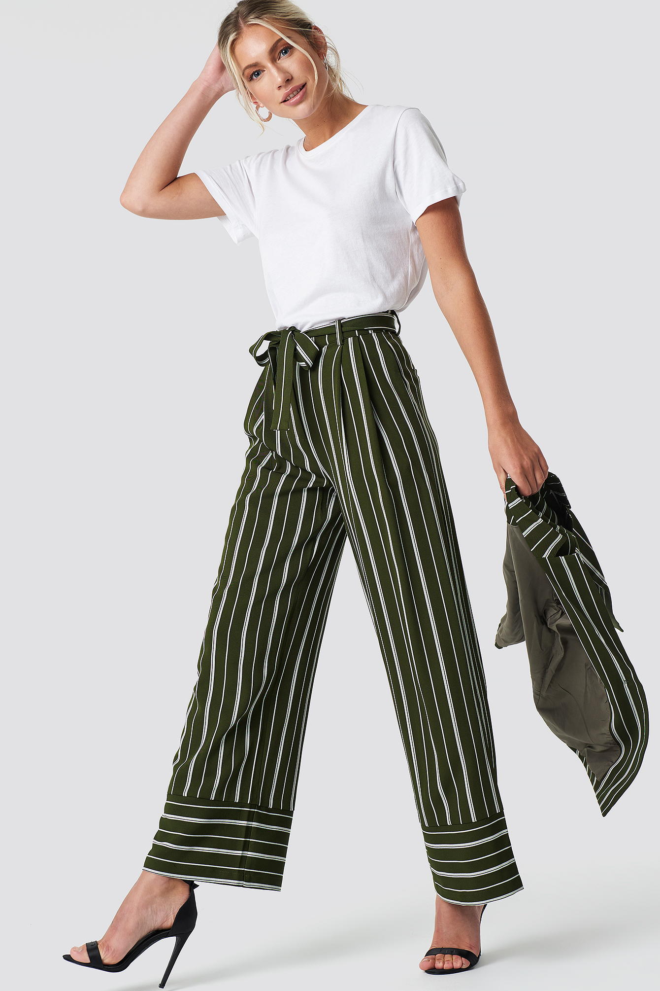striped tie pants