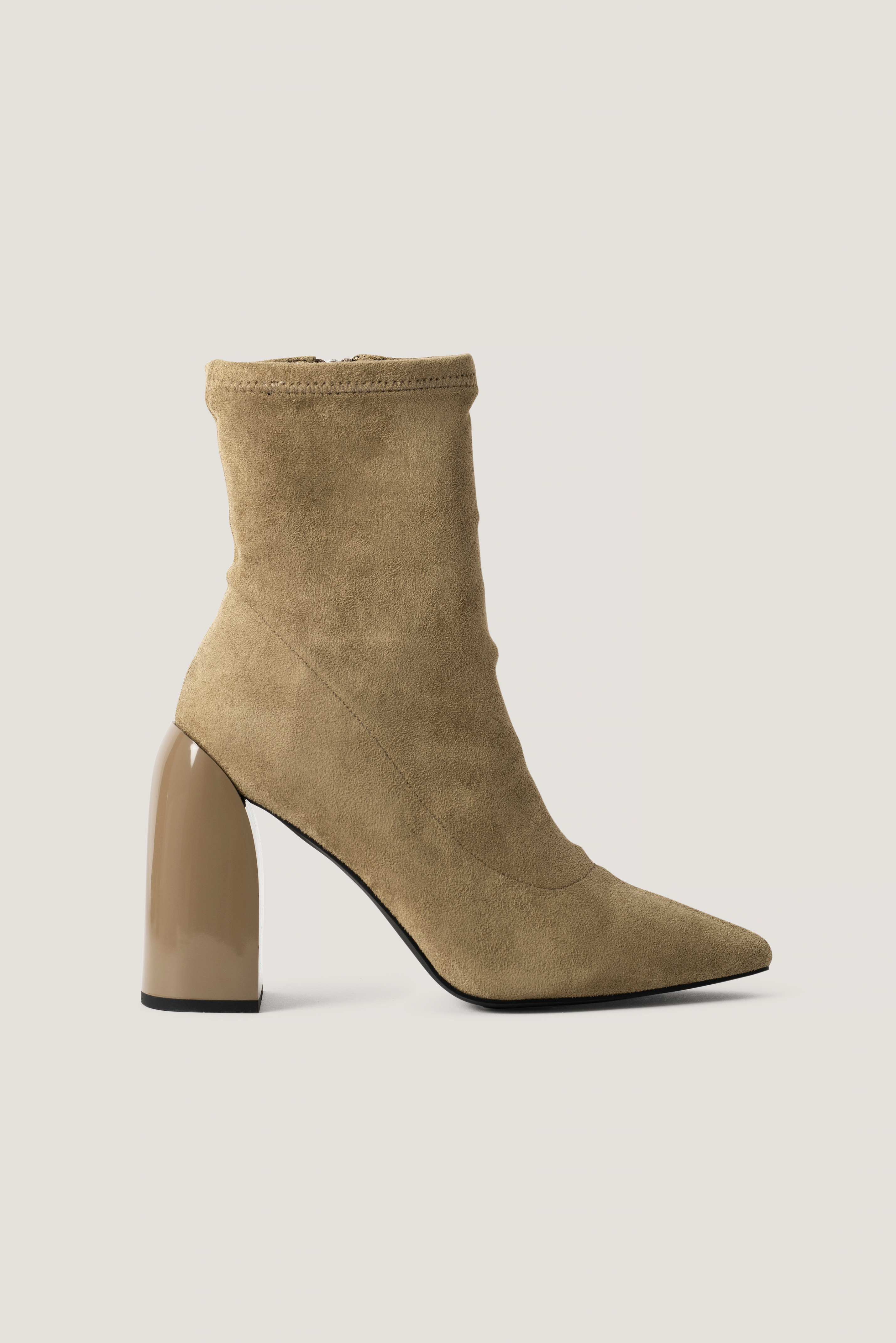 beige booties heels