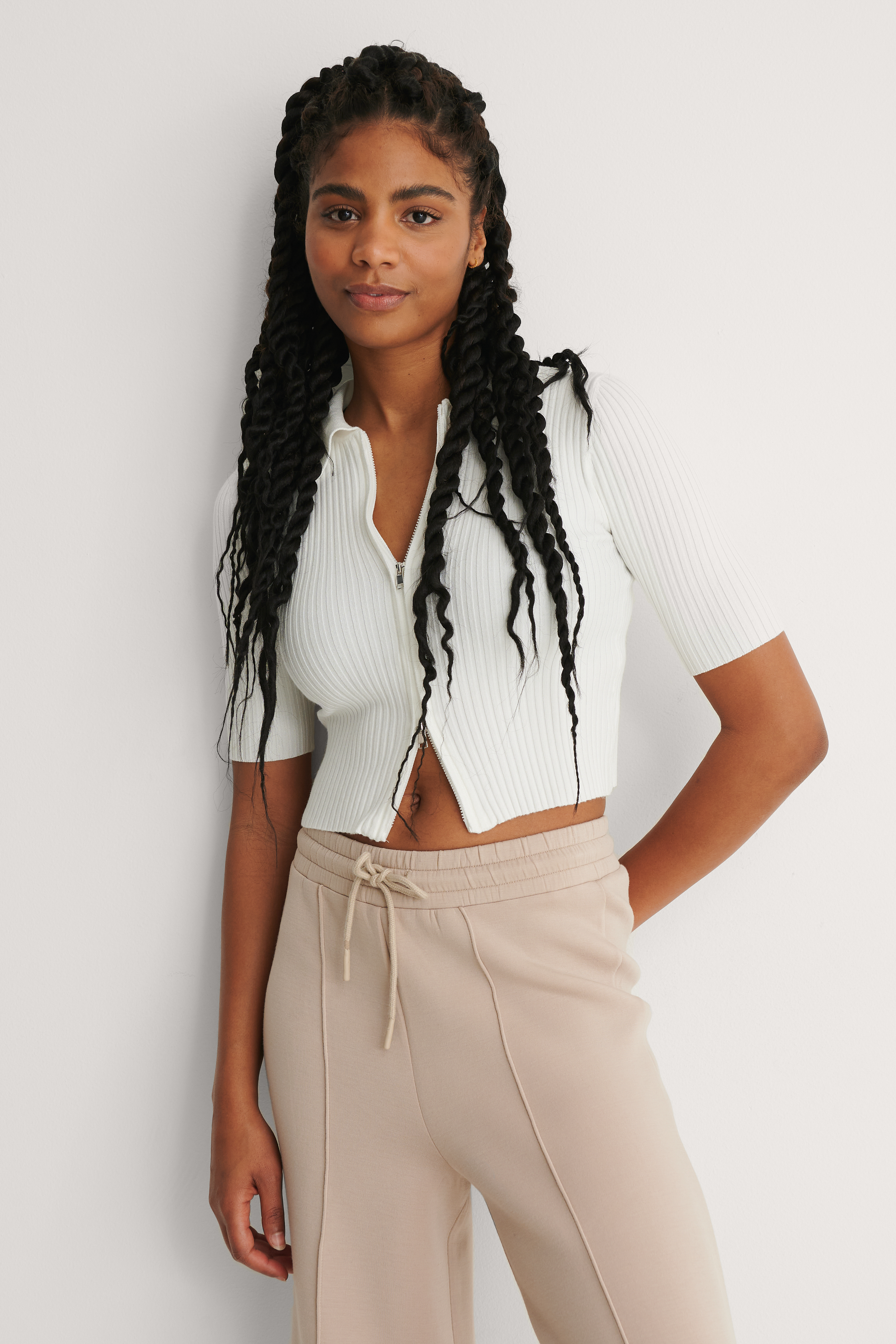 sweater with zipper sleeves