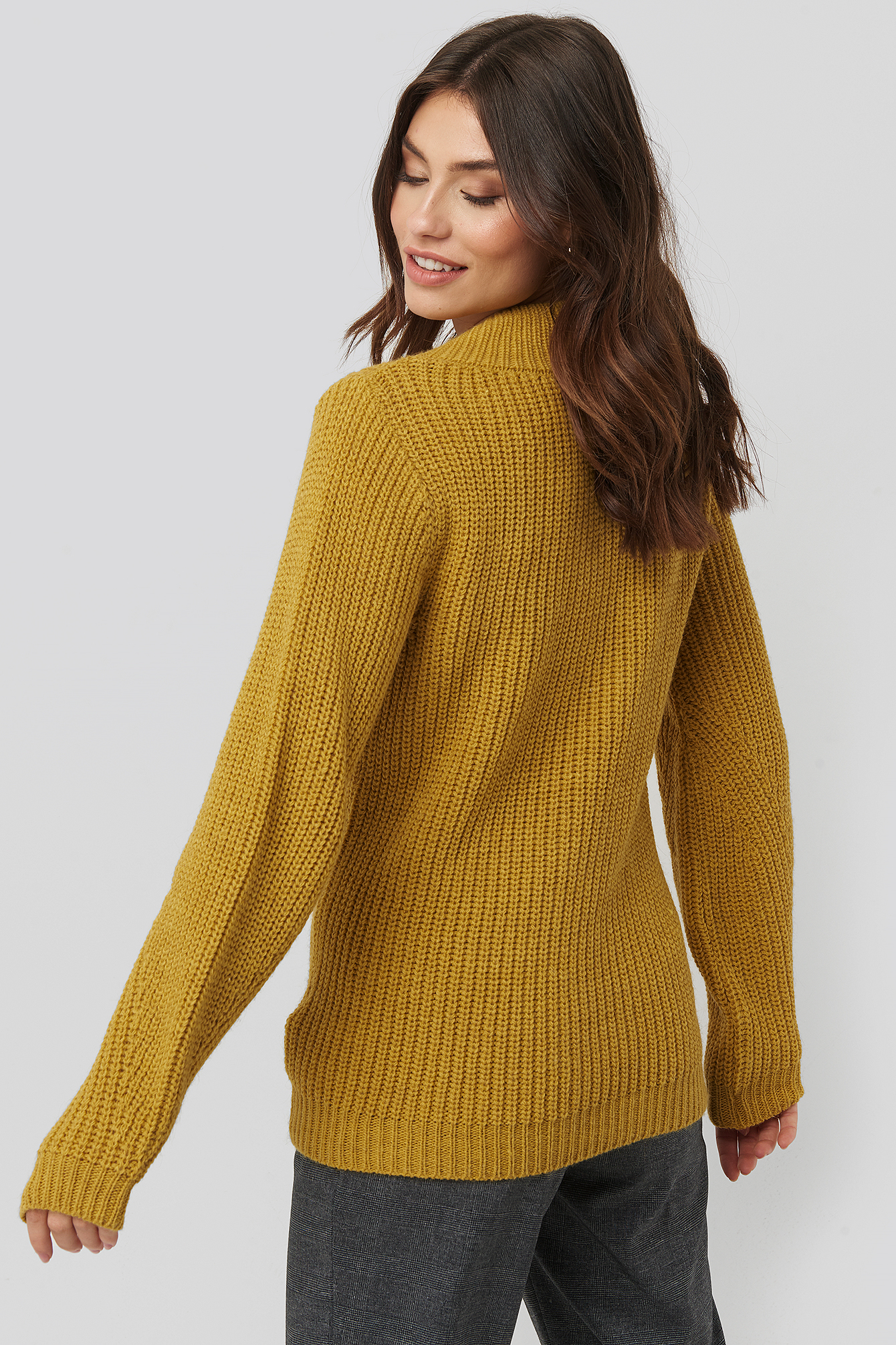 yellow ribbed sweater
