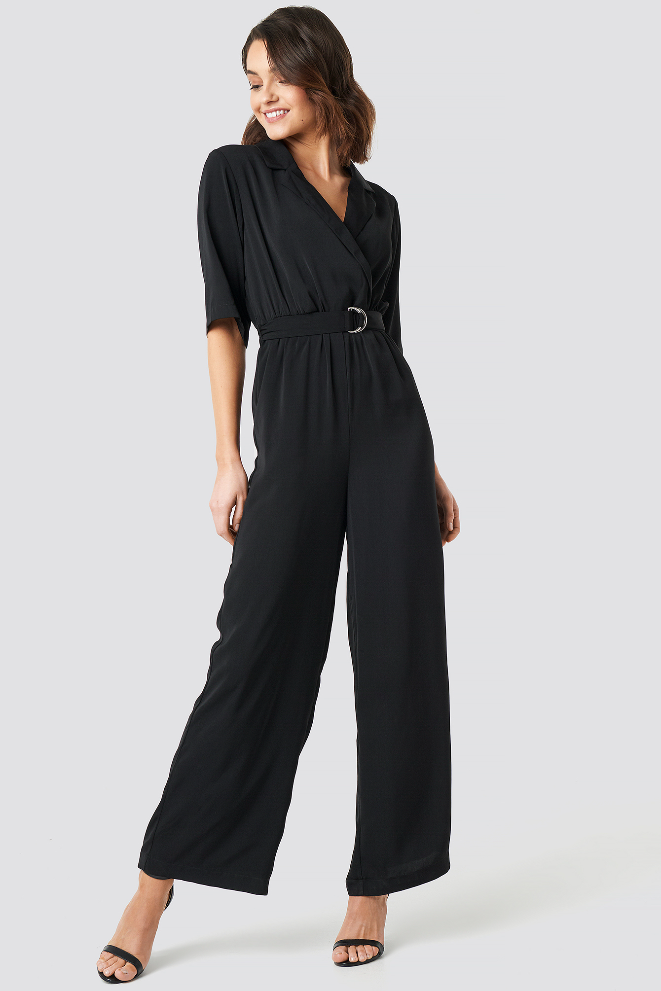 black belted jumpsuit