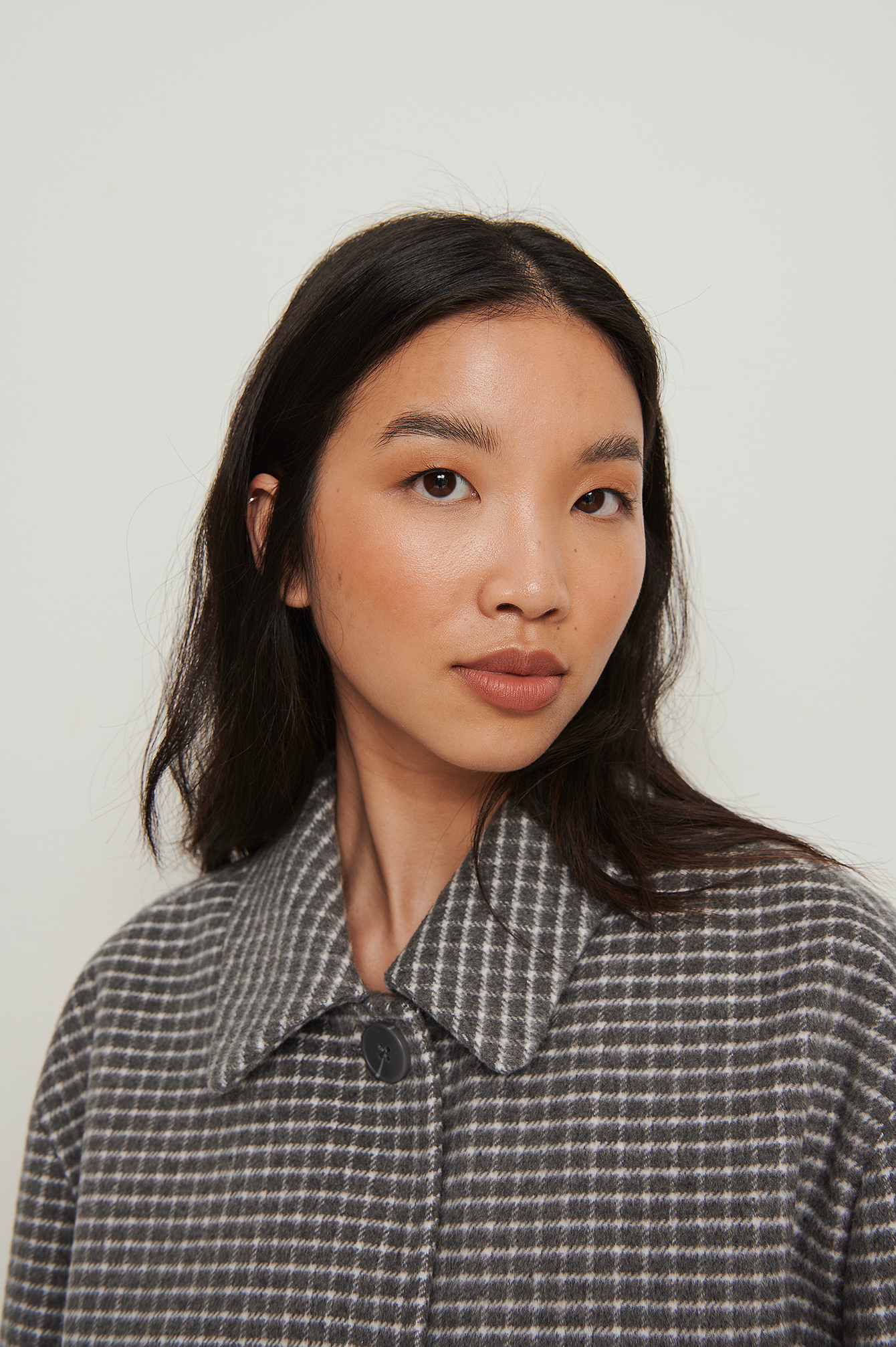 checked short jacket