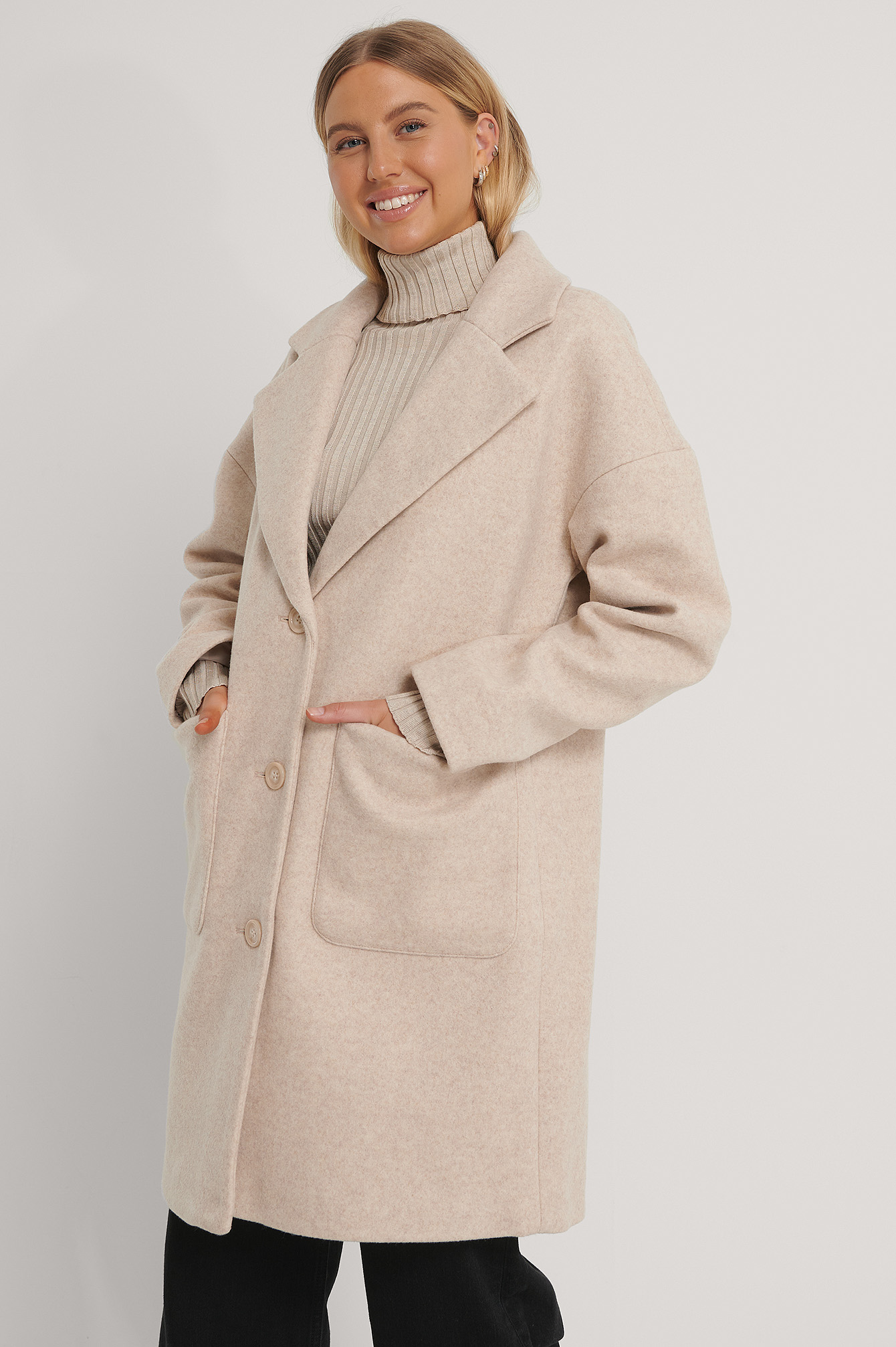 wool blend coat beige