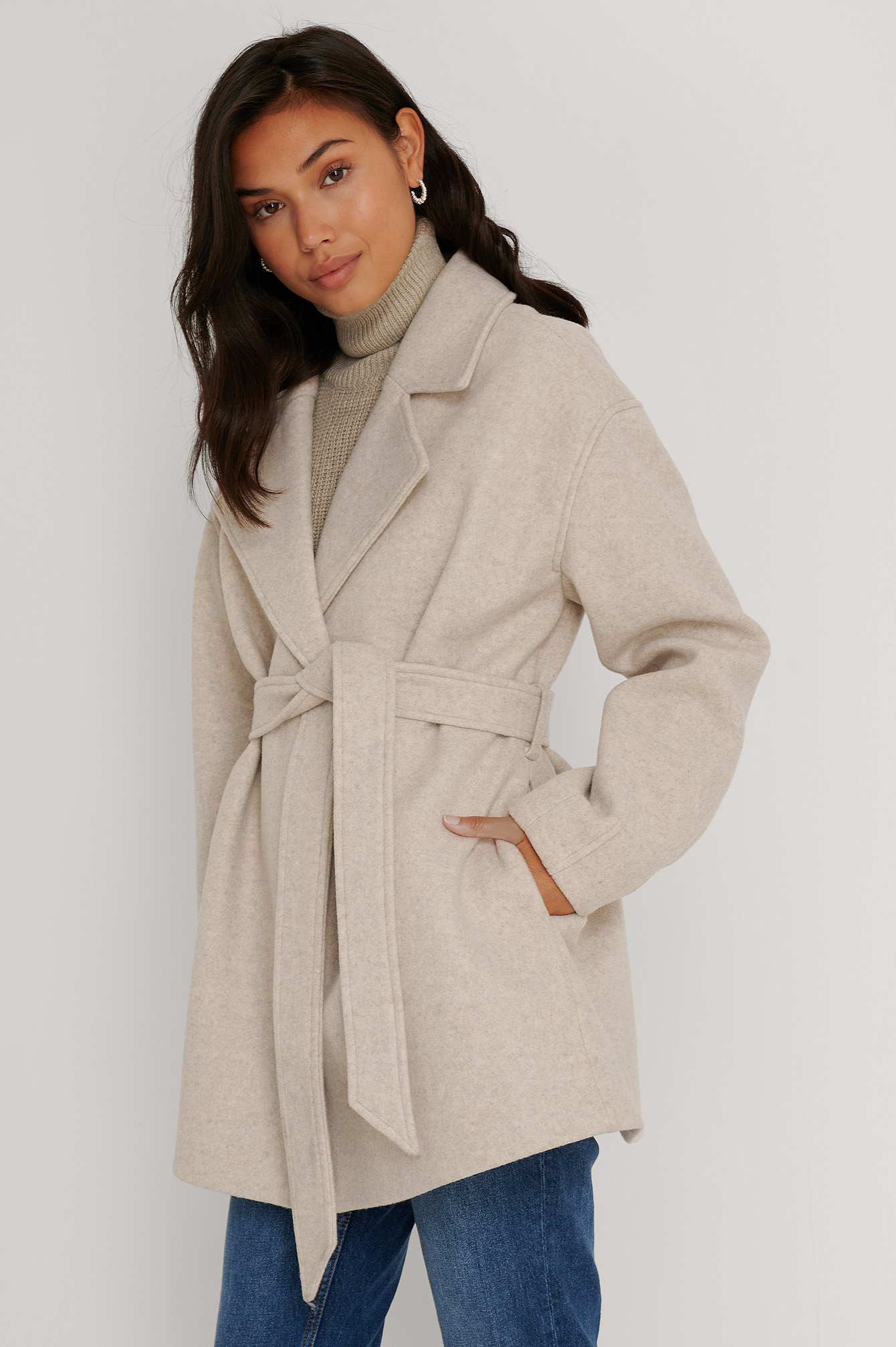 beige wool coat