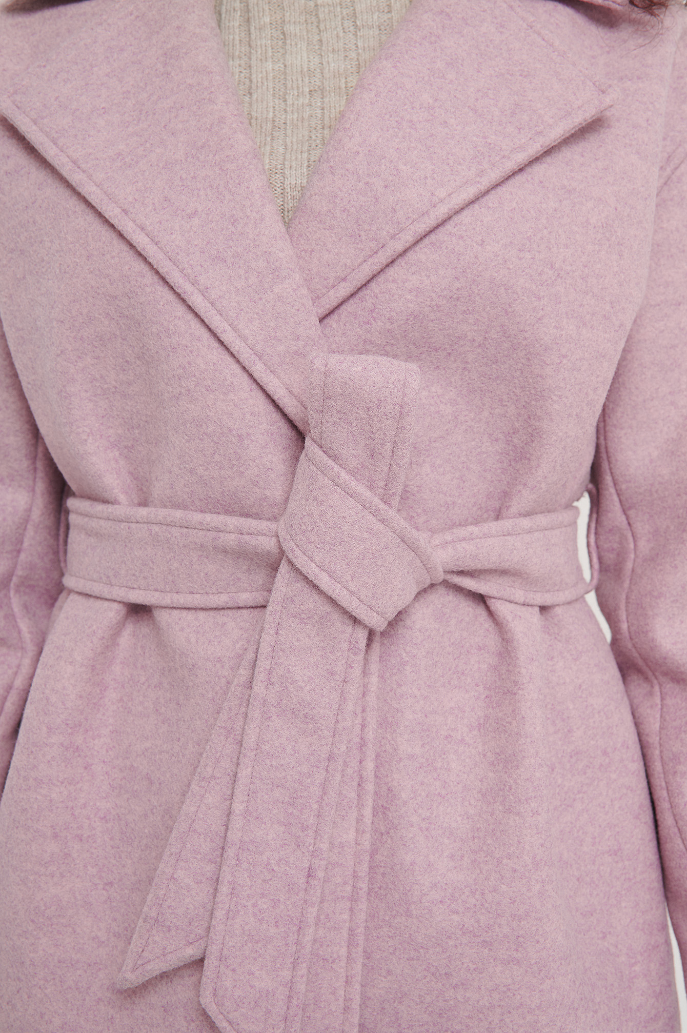pink wool overcoat
