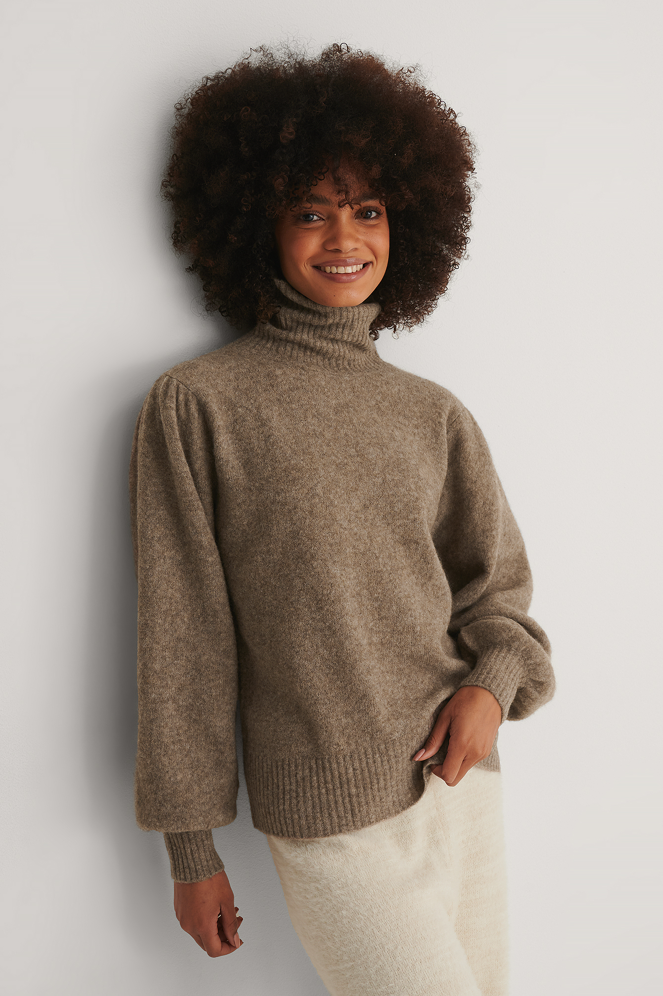 brown polo neck jumper ladies