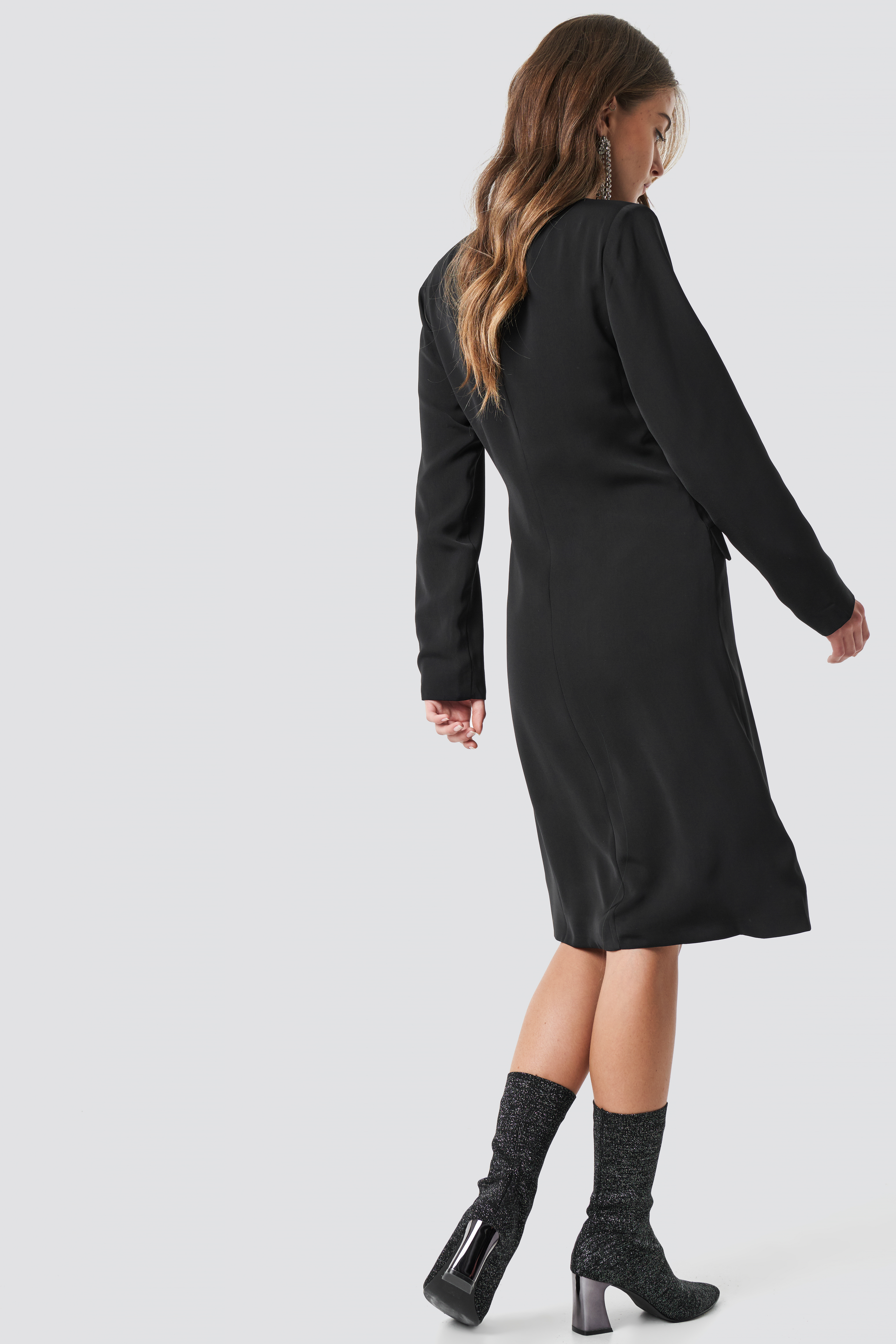 black midi blazer dress