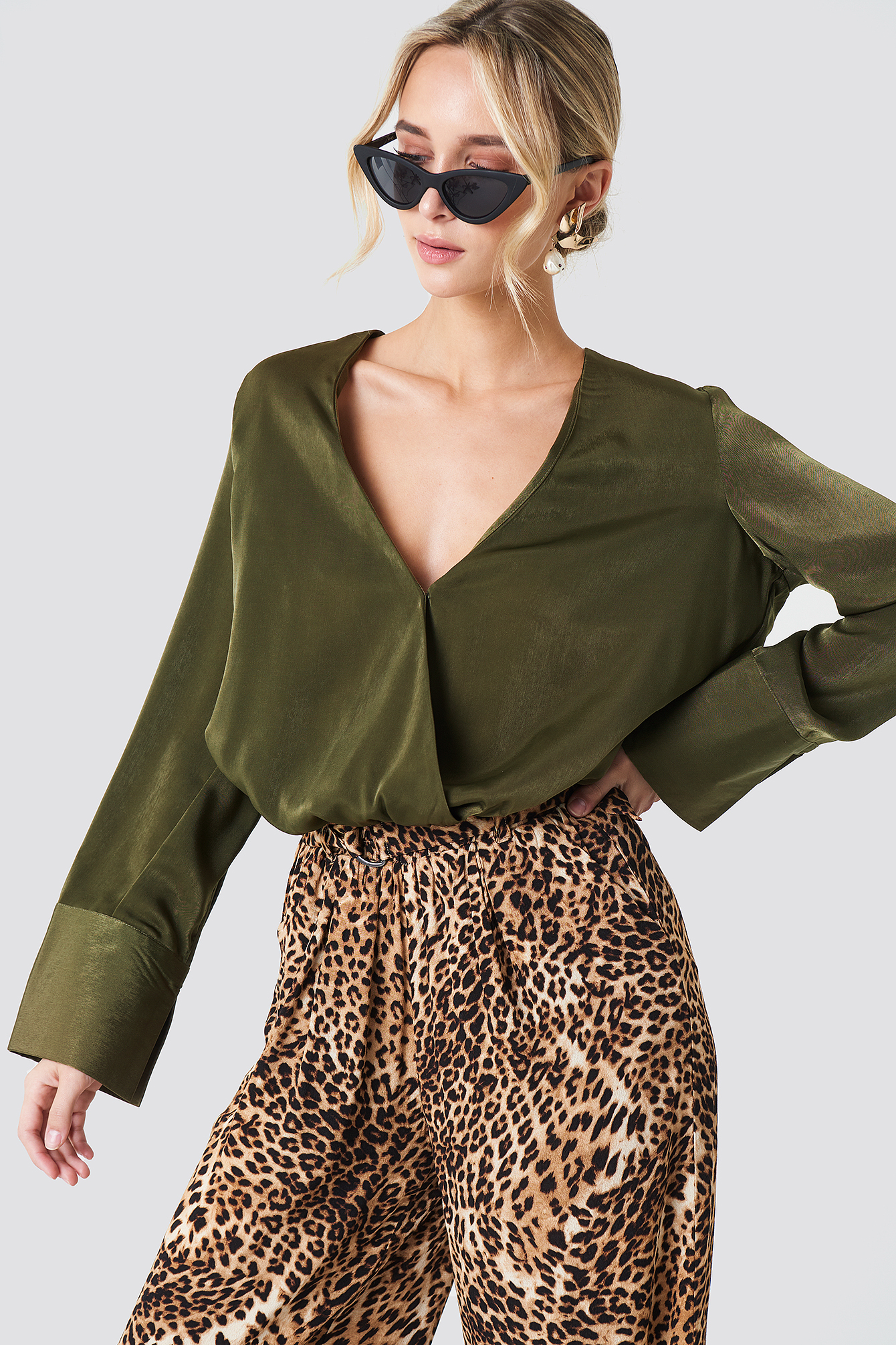 Wrap Satin Top Green Na Kdlounge Com Wrap Satin Top Green Na Kdlounge Com