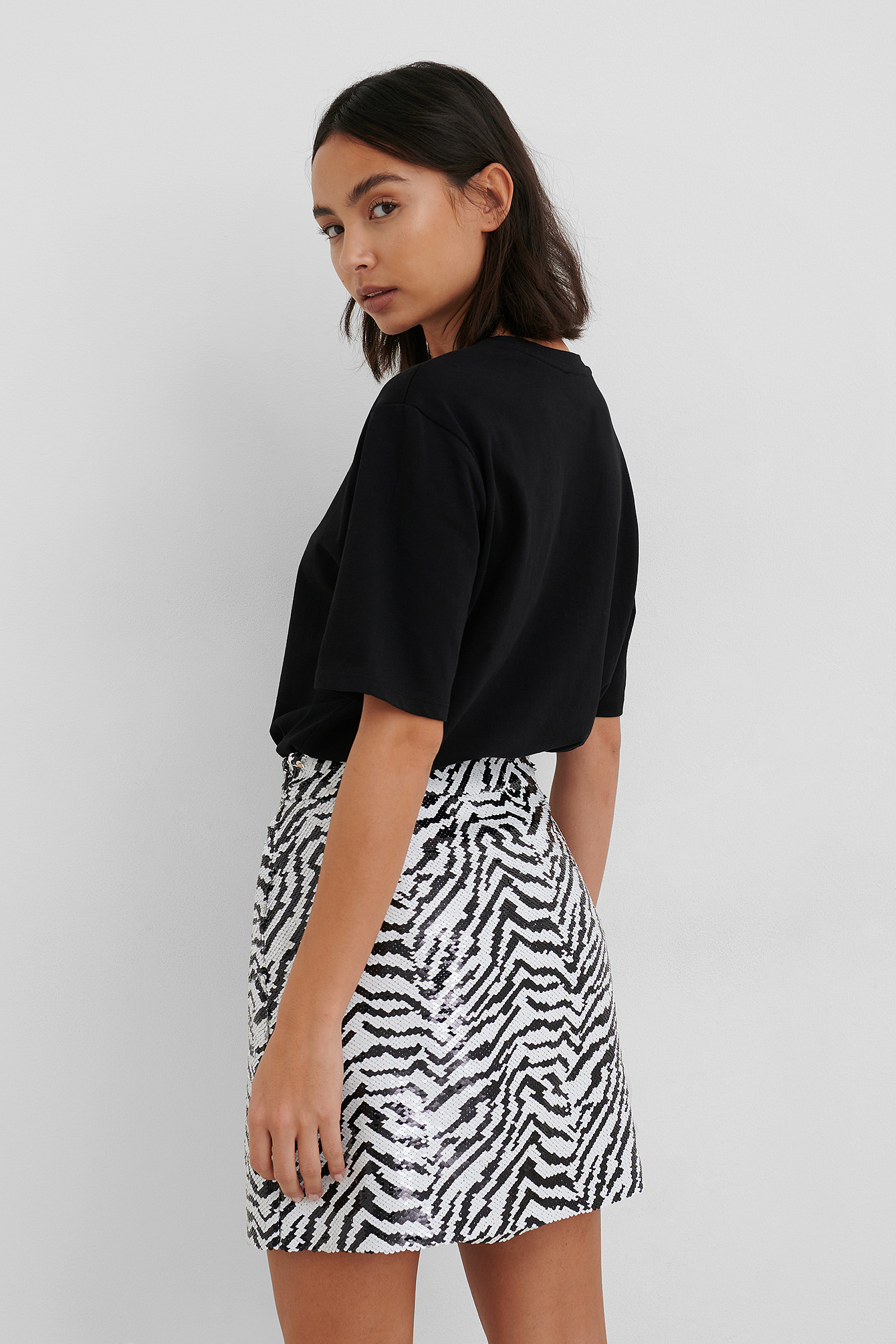 sequin zebra skirt