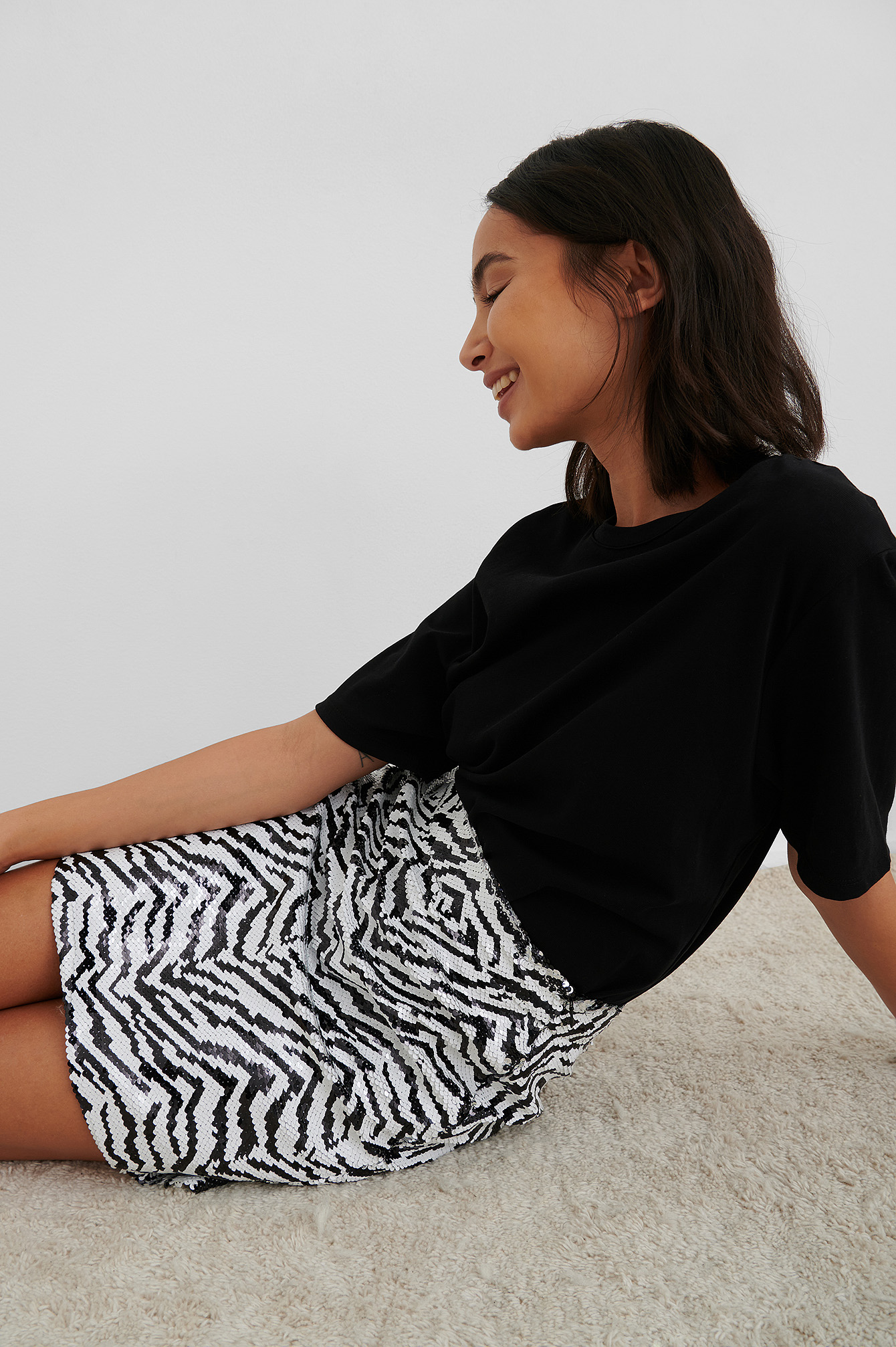 sequin zebra skirt