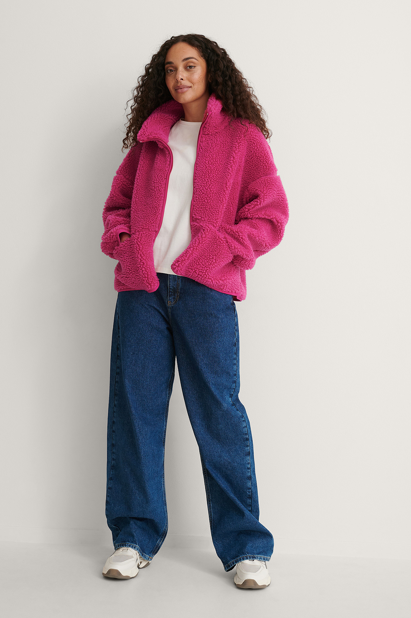 pink rose teddy jacket