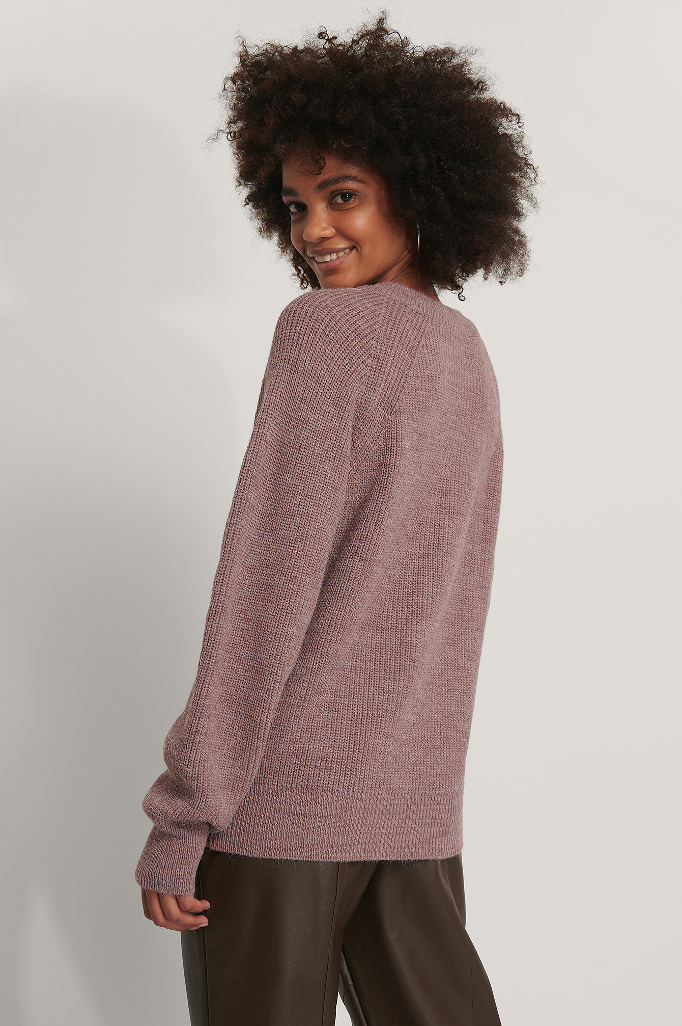 zipper front knitted sweater
