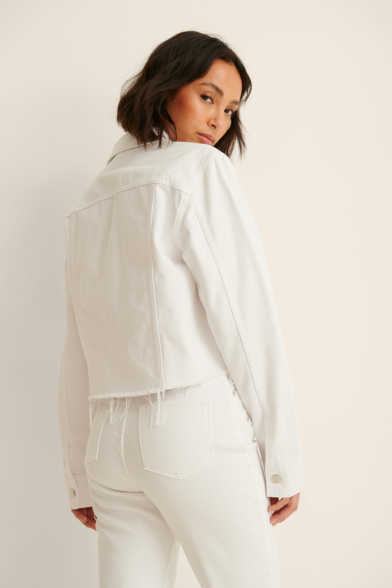 raw edge denim jacket