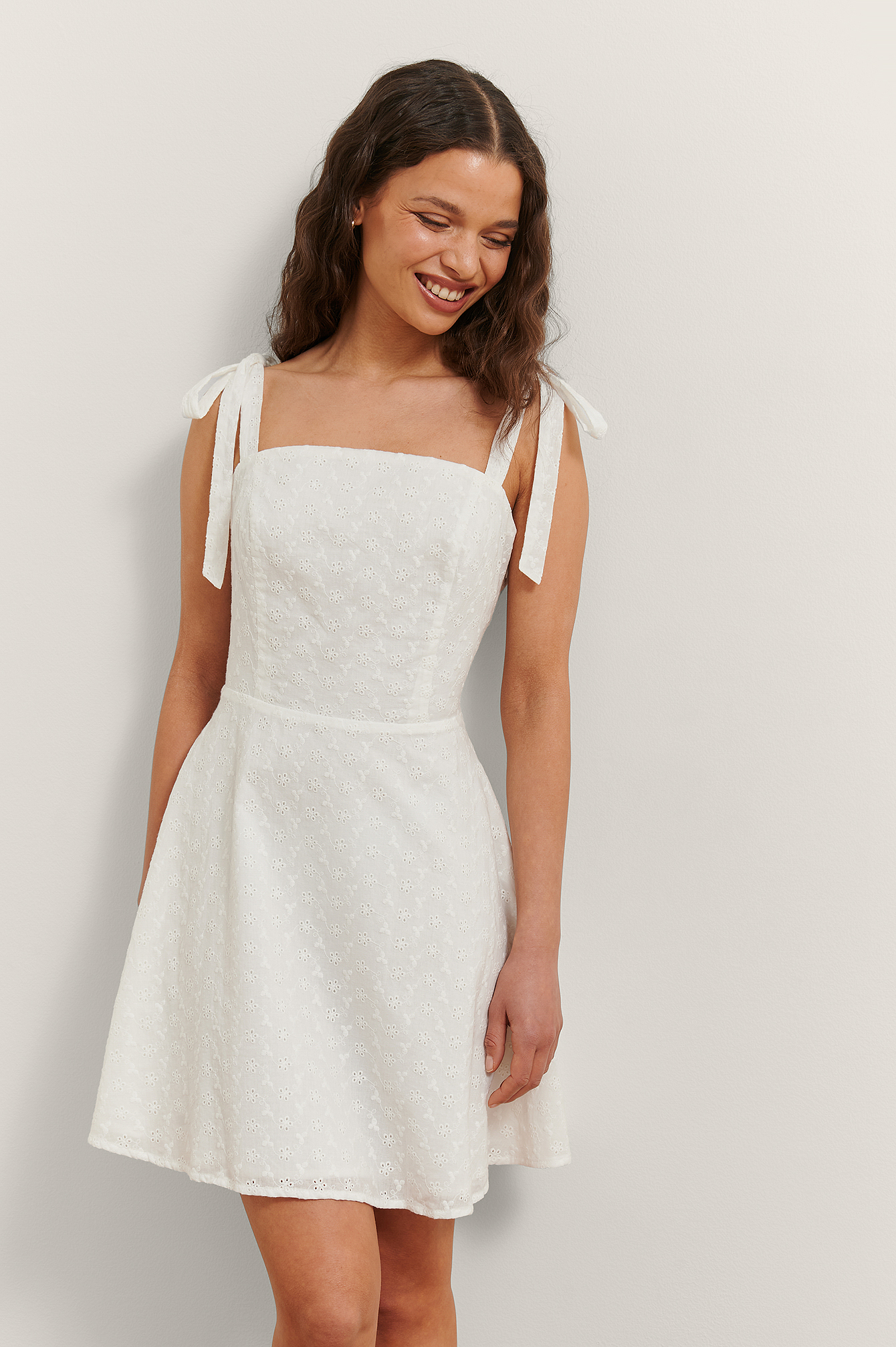 embroidery mini dress