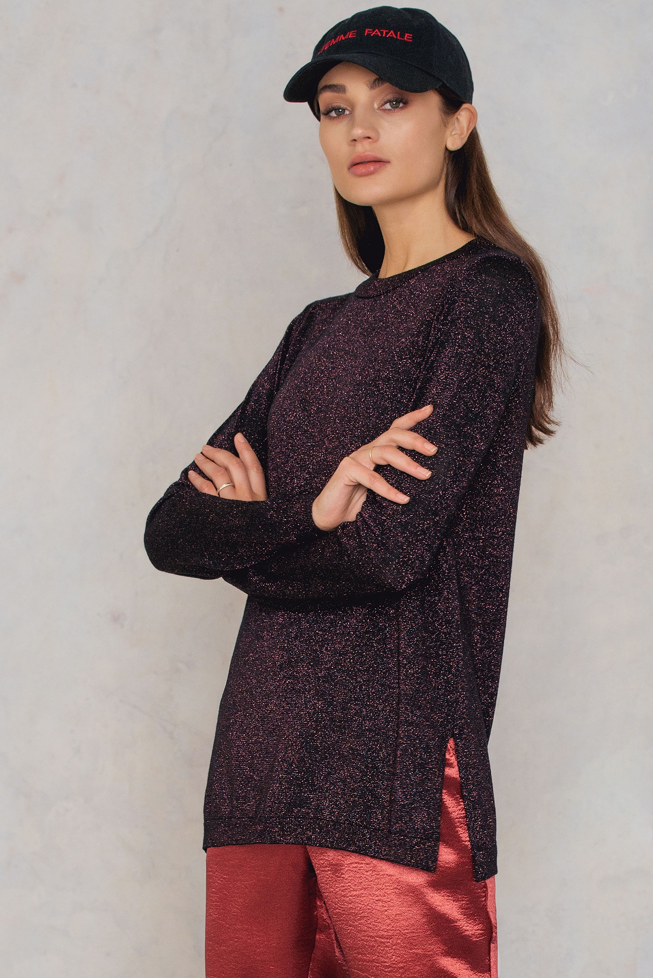 pink glitter sweater