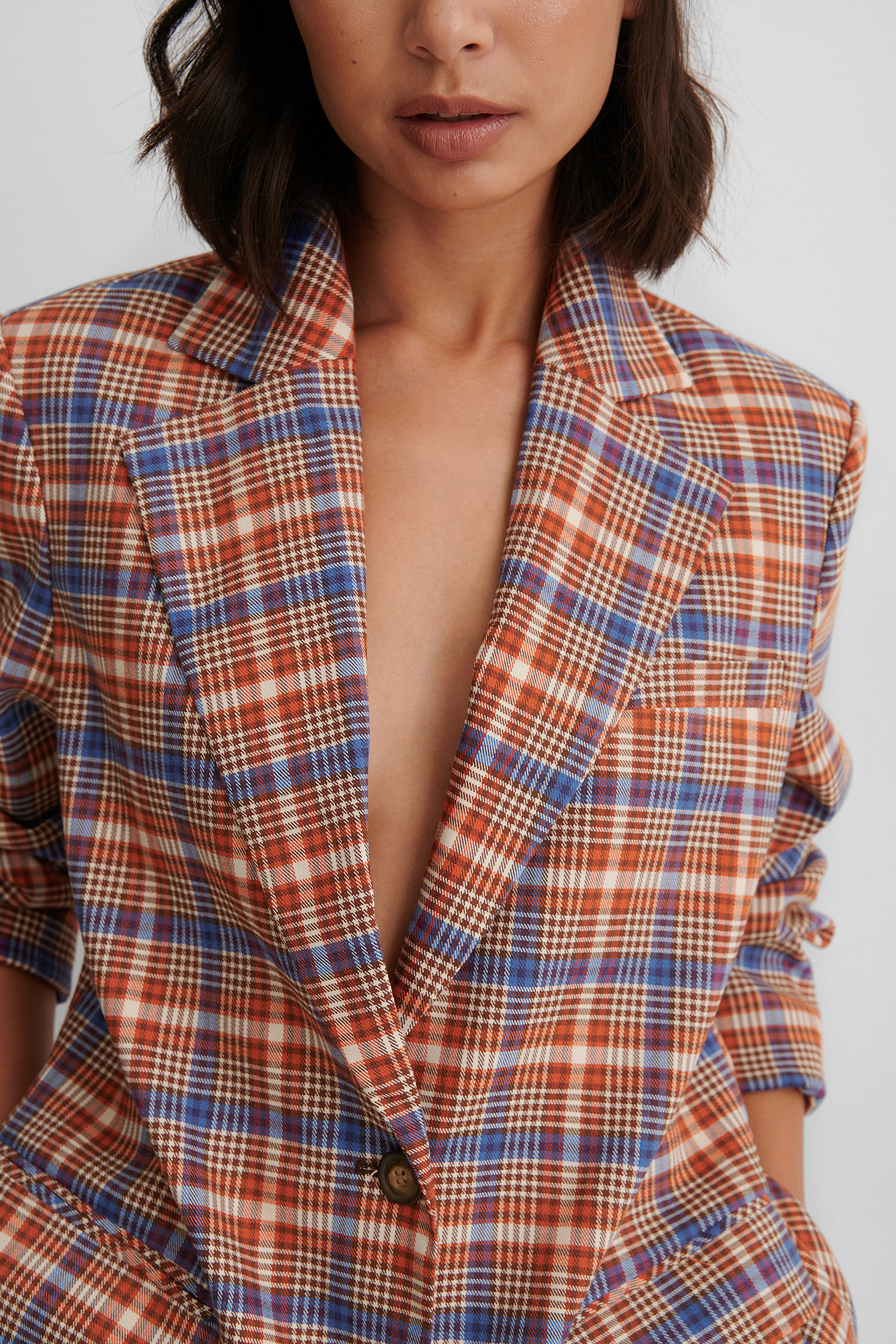 oversized checked blazer