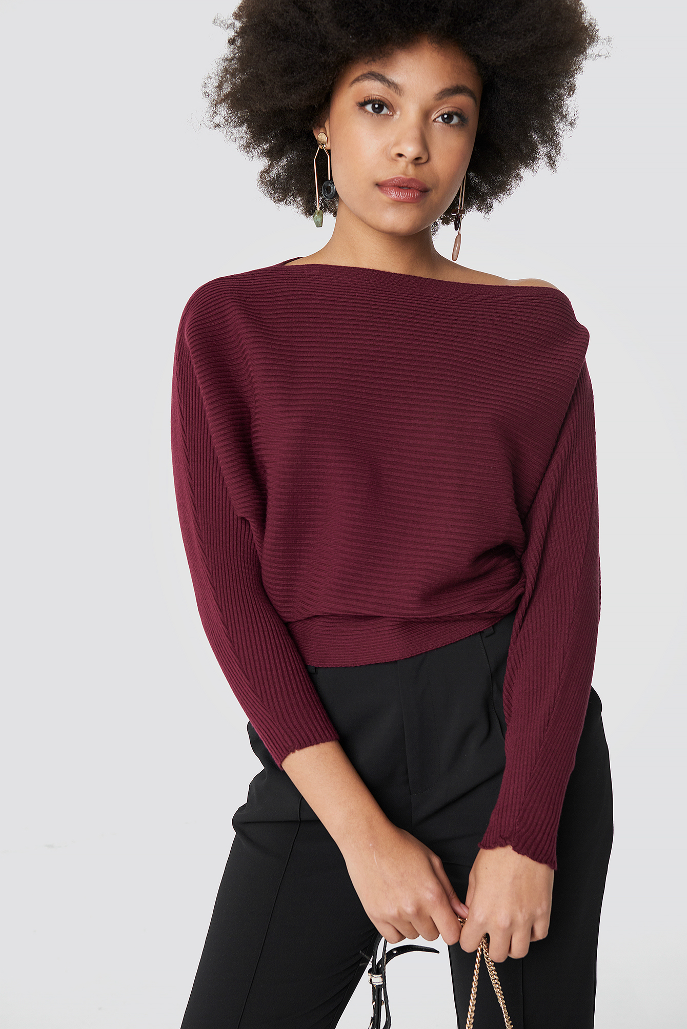 off the shoulder wool jumper