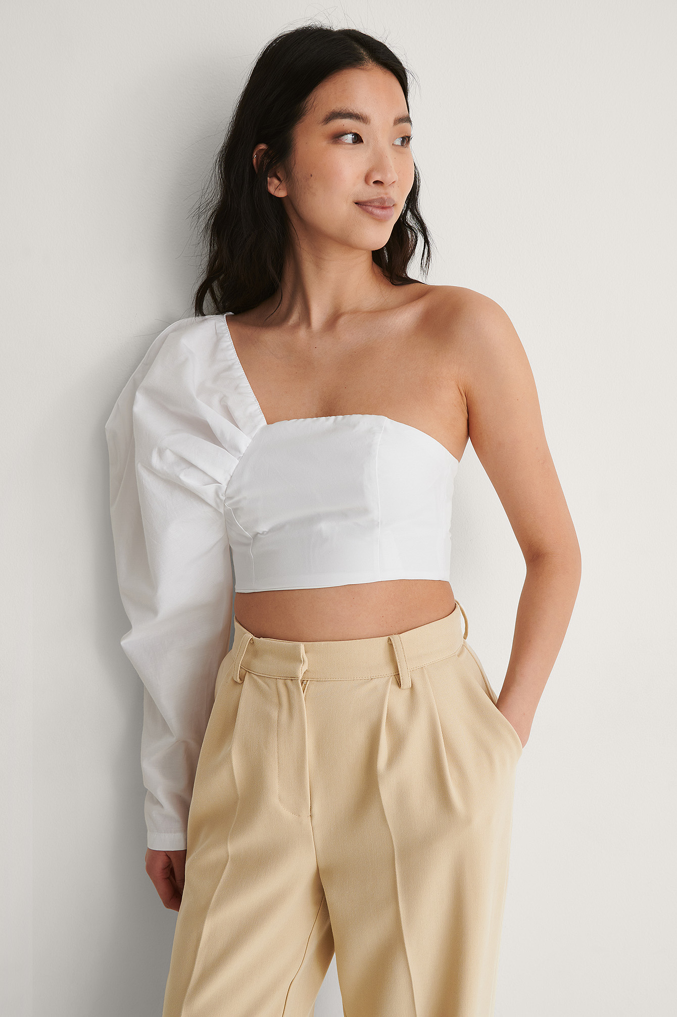 one shoulder ruffle top