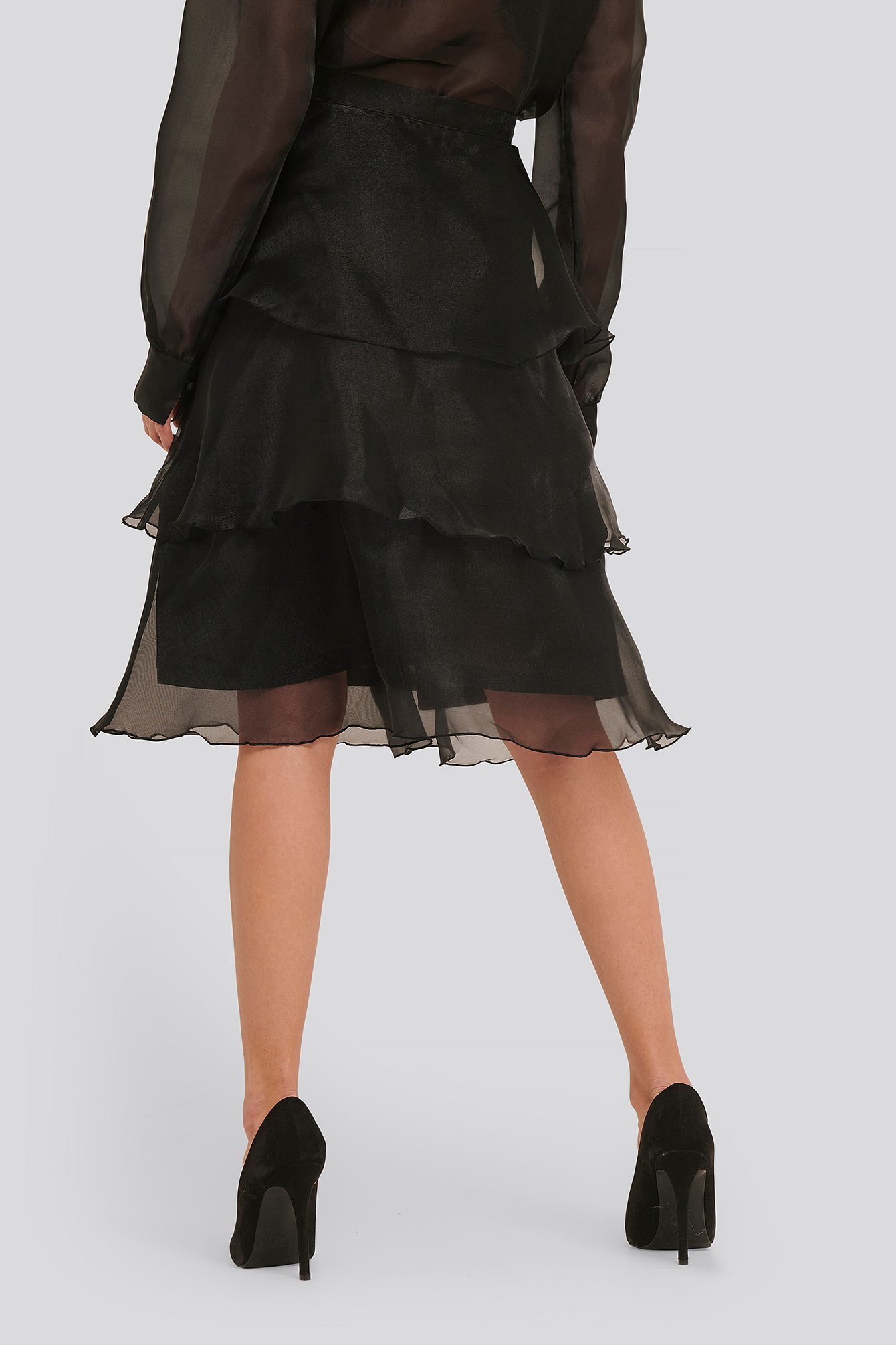 Ruffle Detail Skirt Black