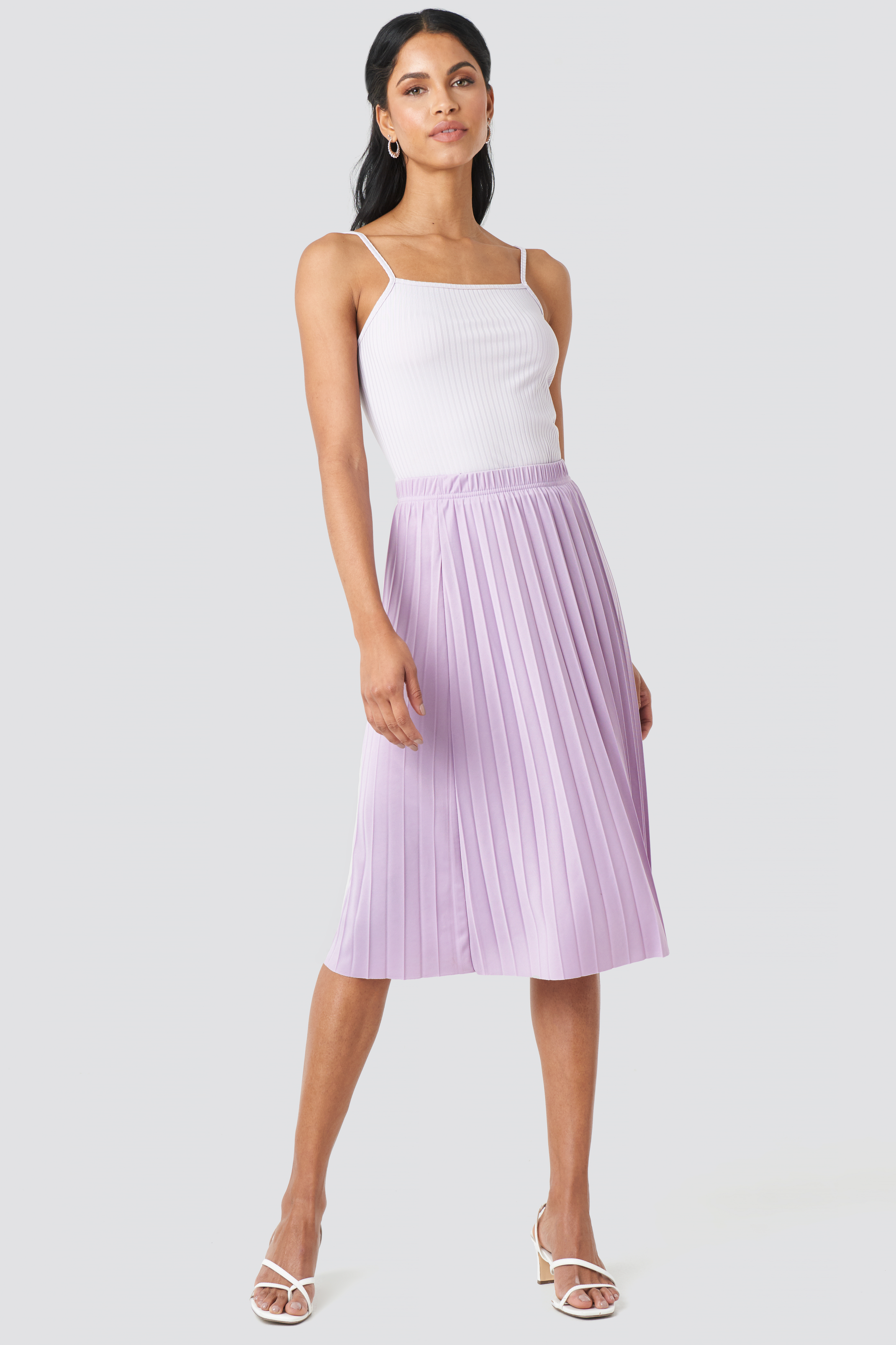 lilac midi skirt