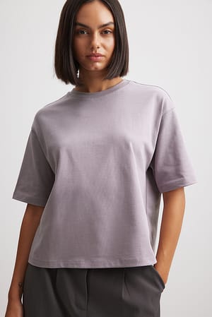 Grey Ciężki T-shirt o fasonie pudełkowym