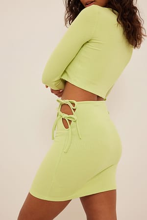 Green Spódniczka mini z wiązaniem z boku