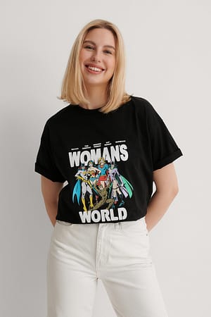 Black Woman's World Luźny t-shirt Wonder Woman
