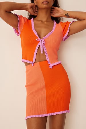 Orange/Pink Minispódniczka mini